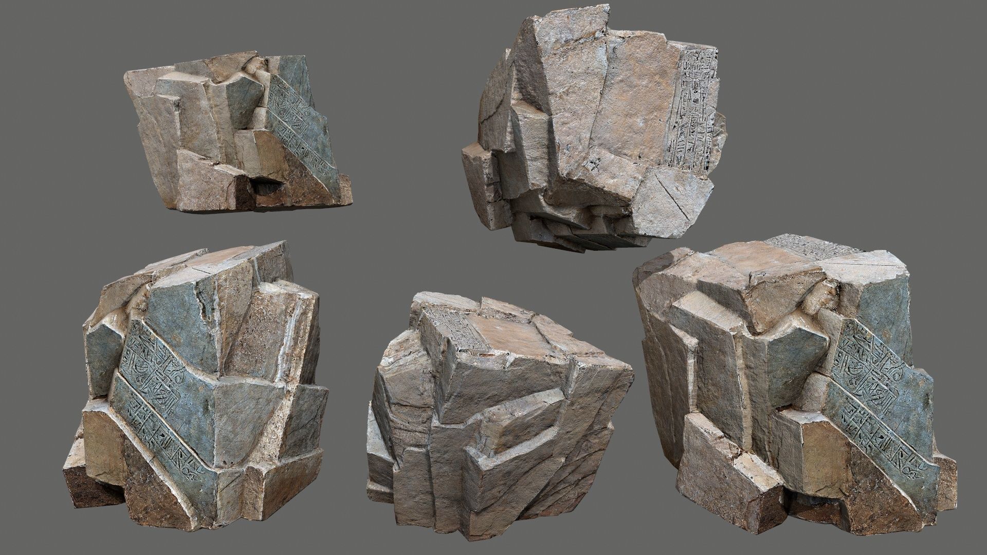 Egyptian desert rocks Low-poly 3D model_8