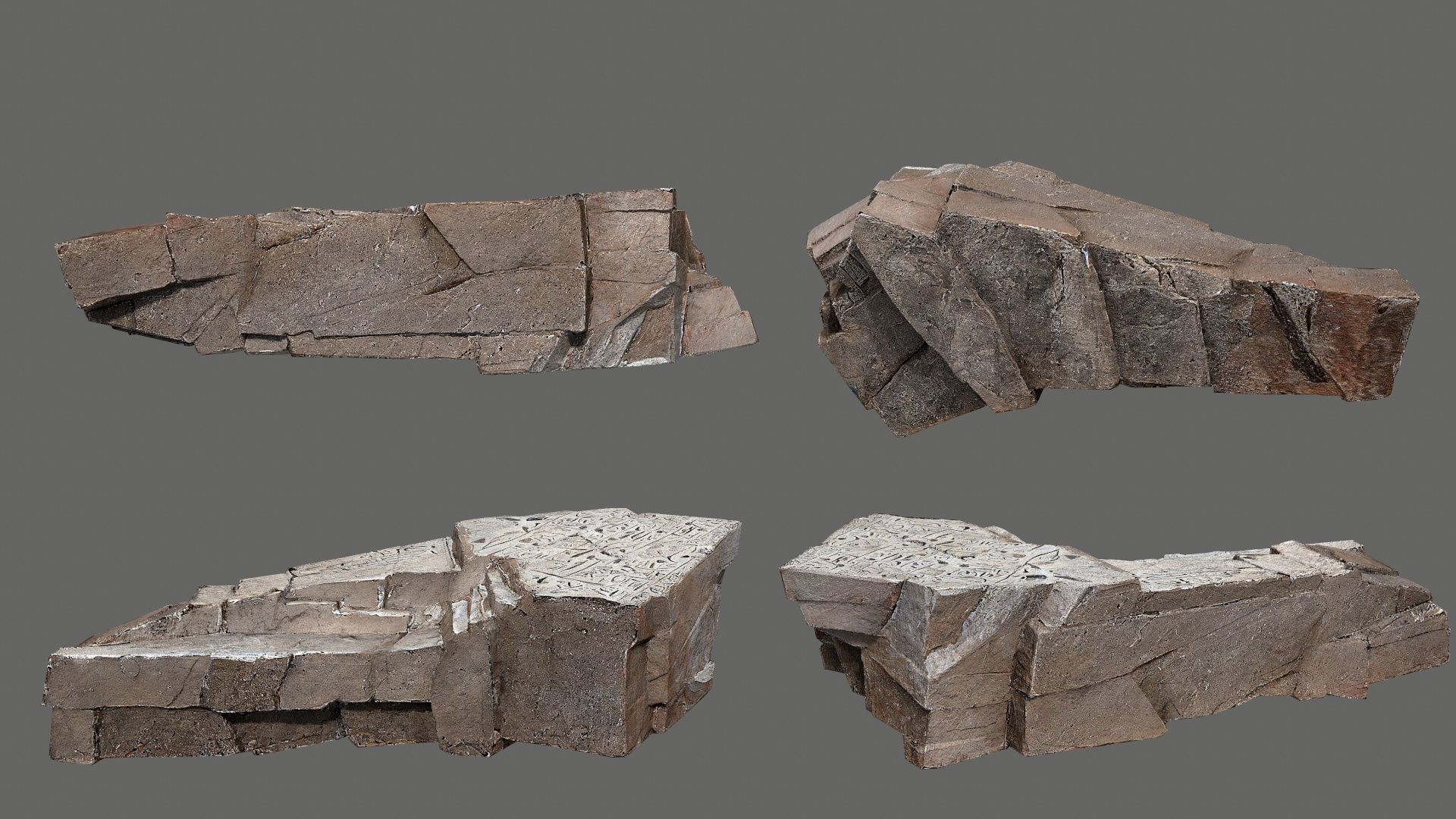Egyptian desert rocks Low-poly 3D model_13