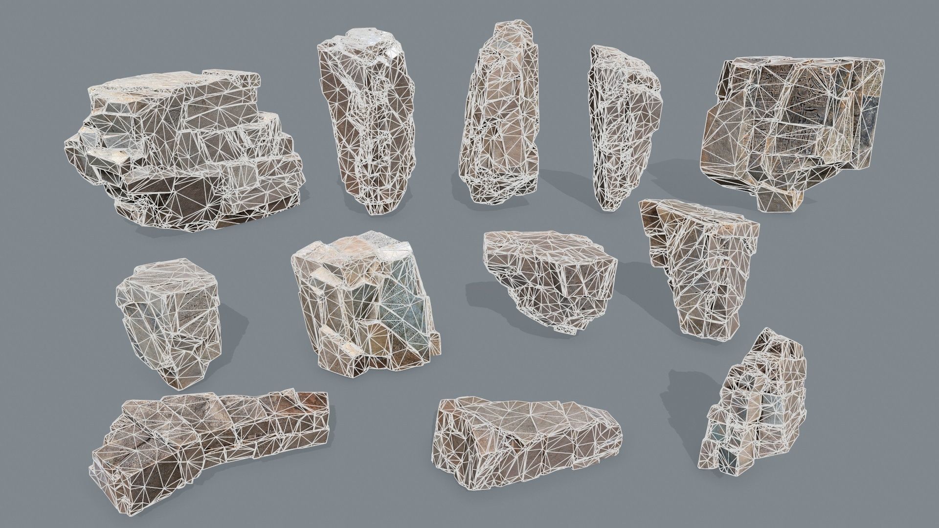 Egyptian desert rocks Low-poly 3D model_26