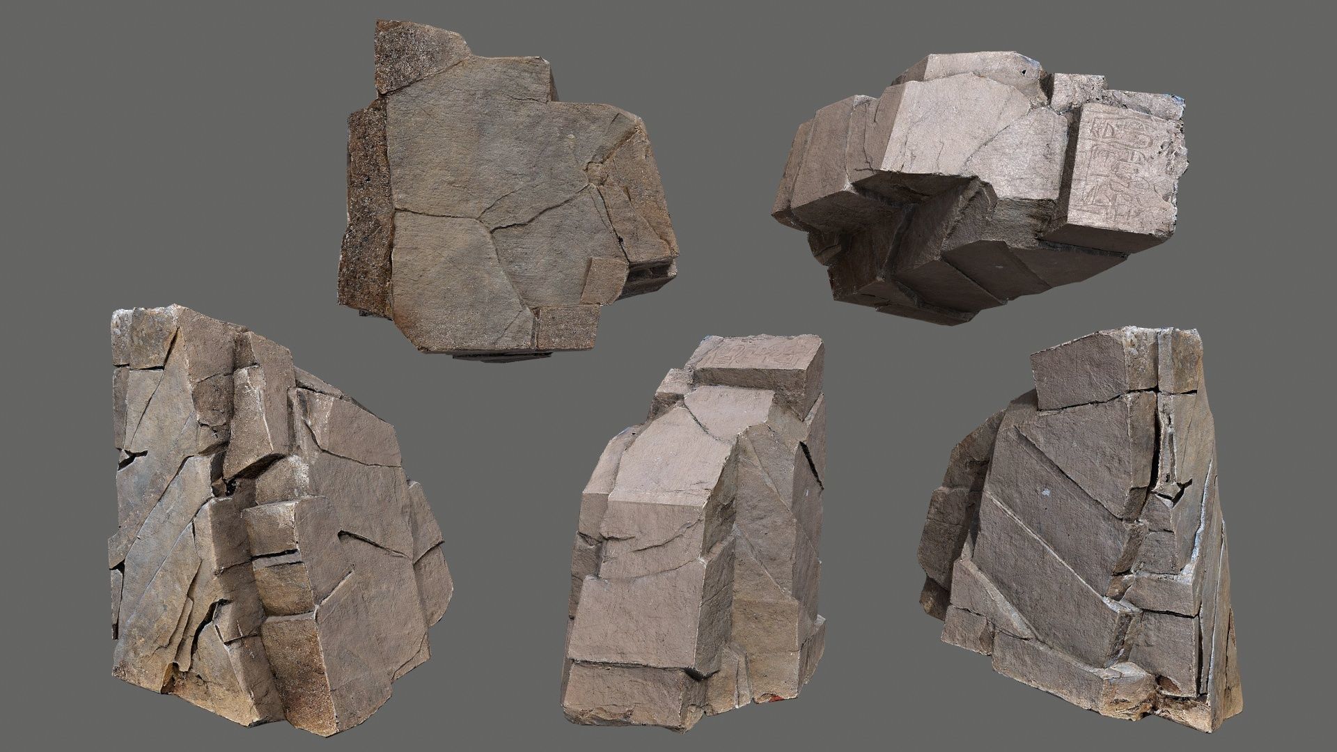 Egyptian desert rocks Low-poly 3D model_11