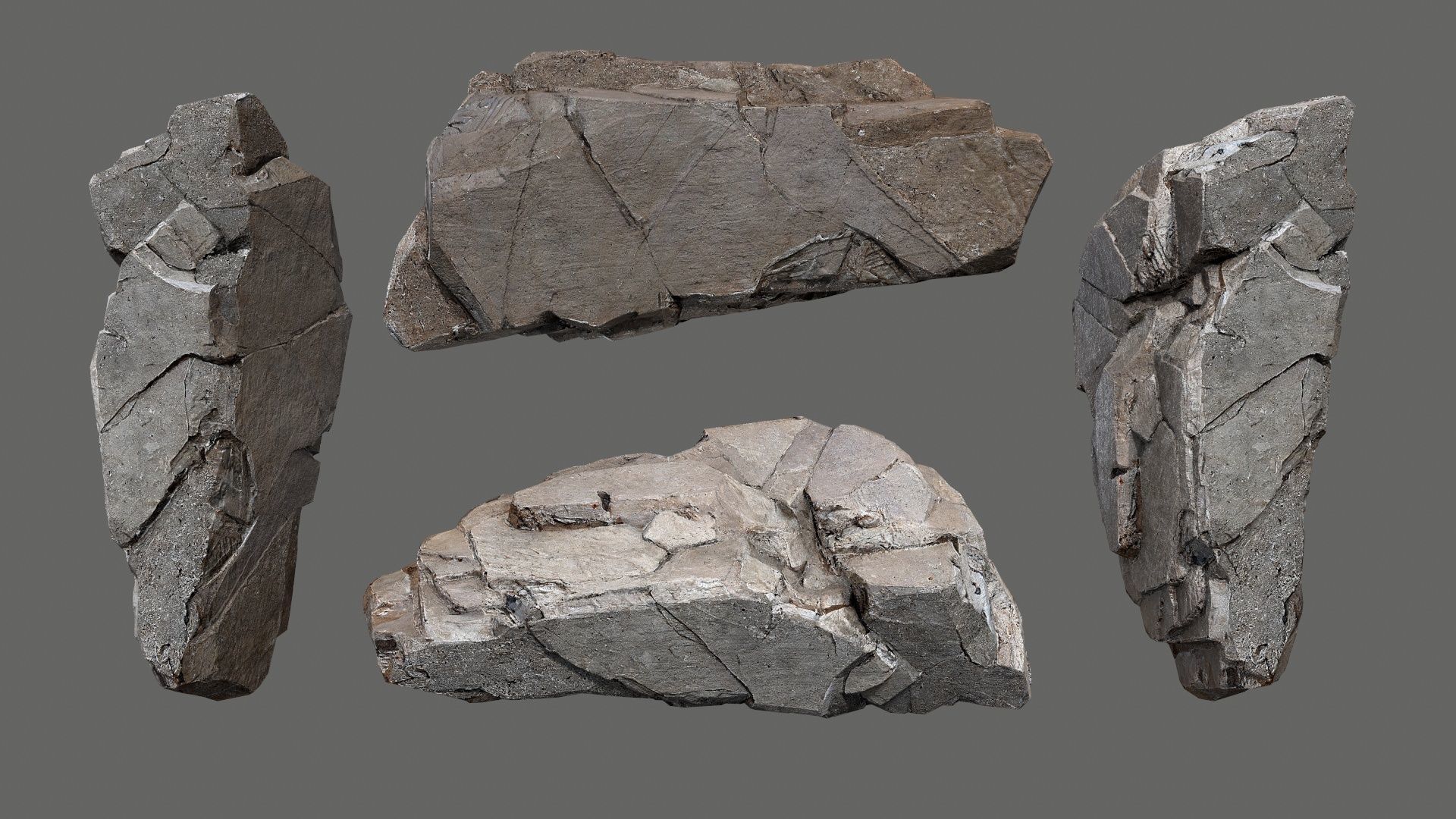 Egyptian desert rocks Low-poly 3D model_2