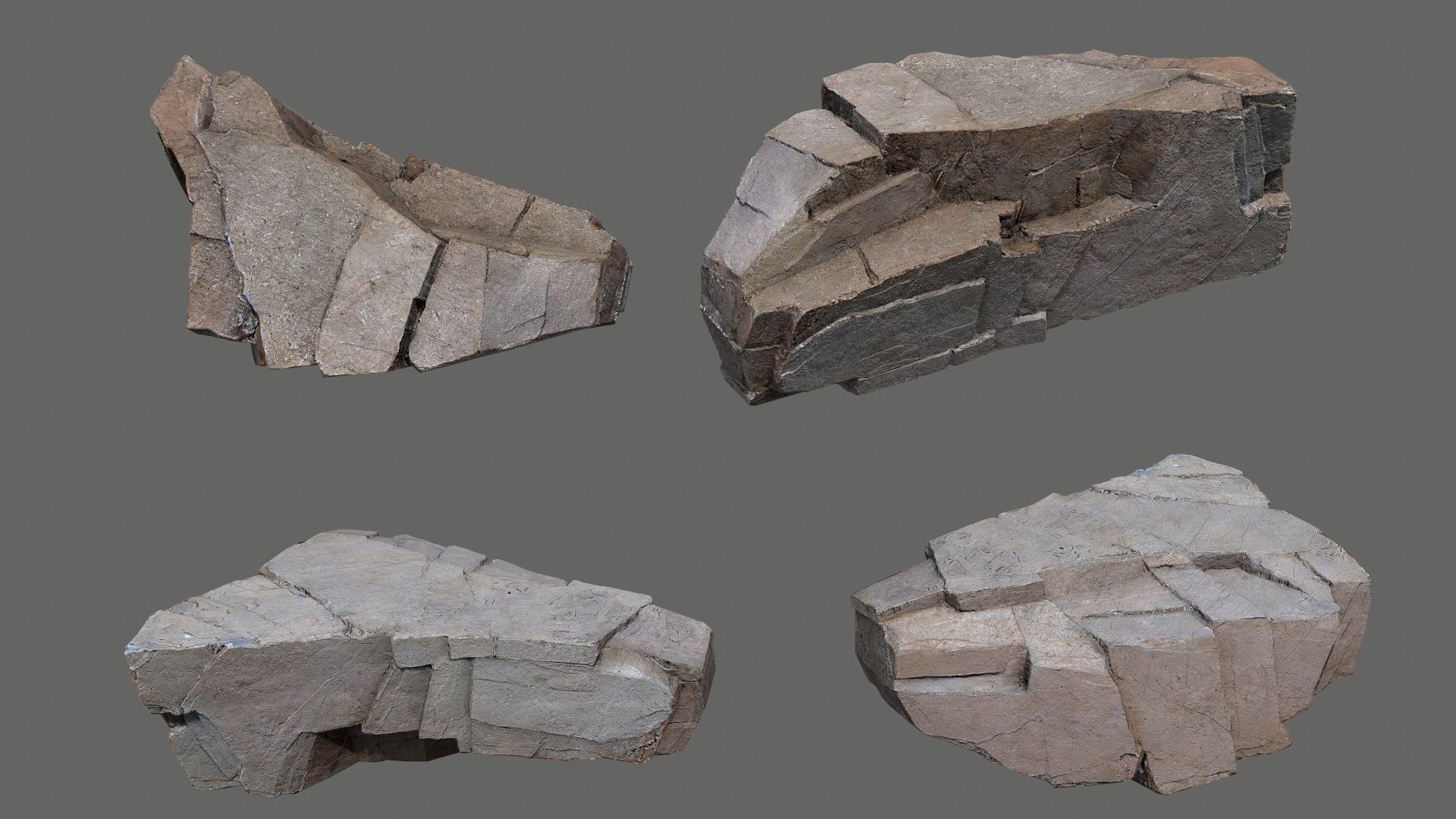 Egyptian desert rocks Low-poly 3D model_12