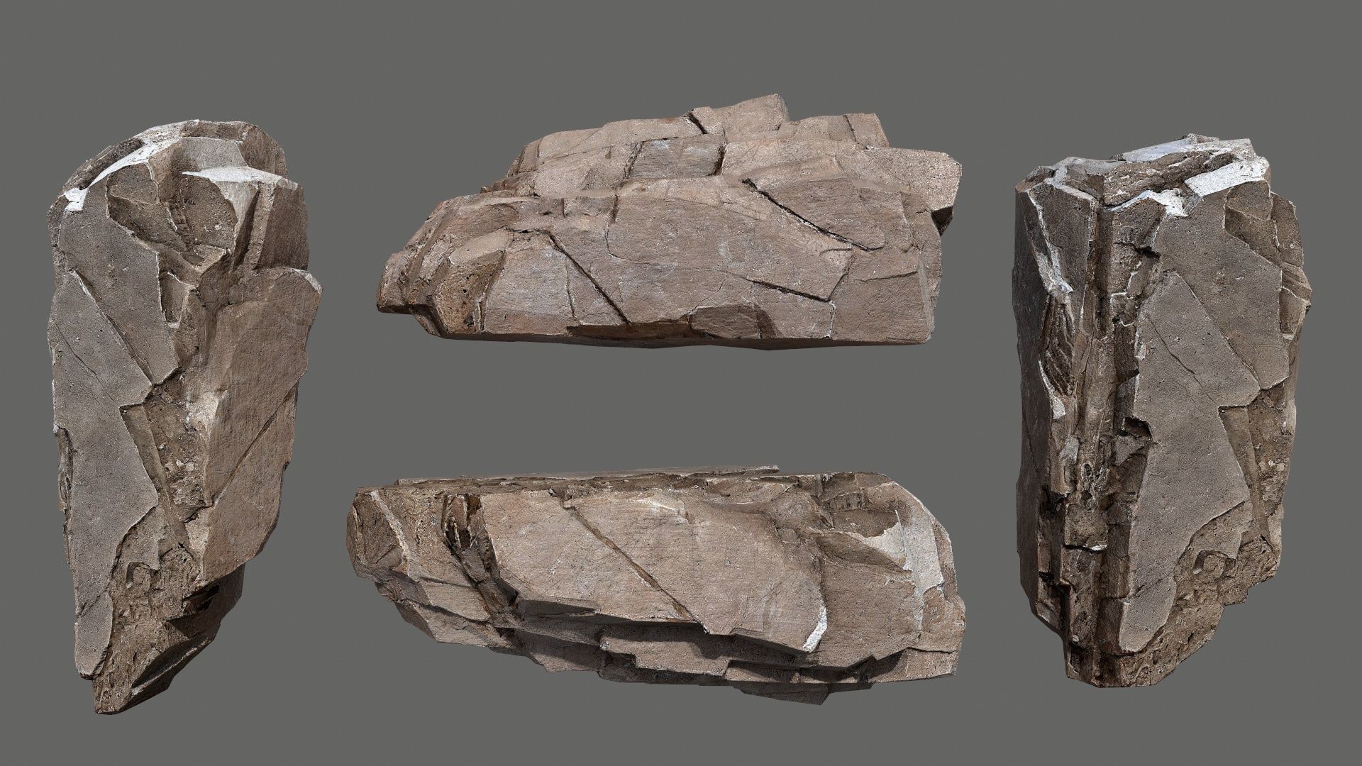 Egyptian desert rocks Low-poly 3D model_3