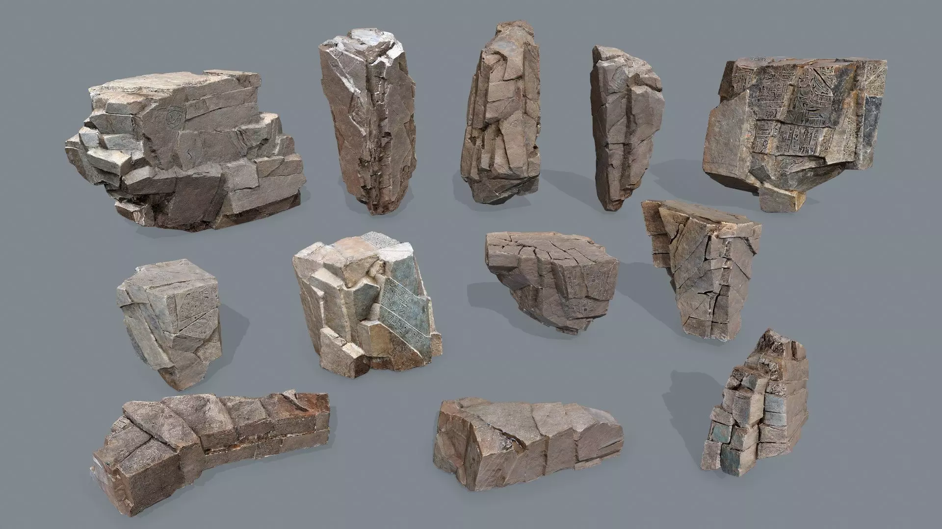 Egyptian desert rocks Low-poly 3D model_0