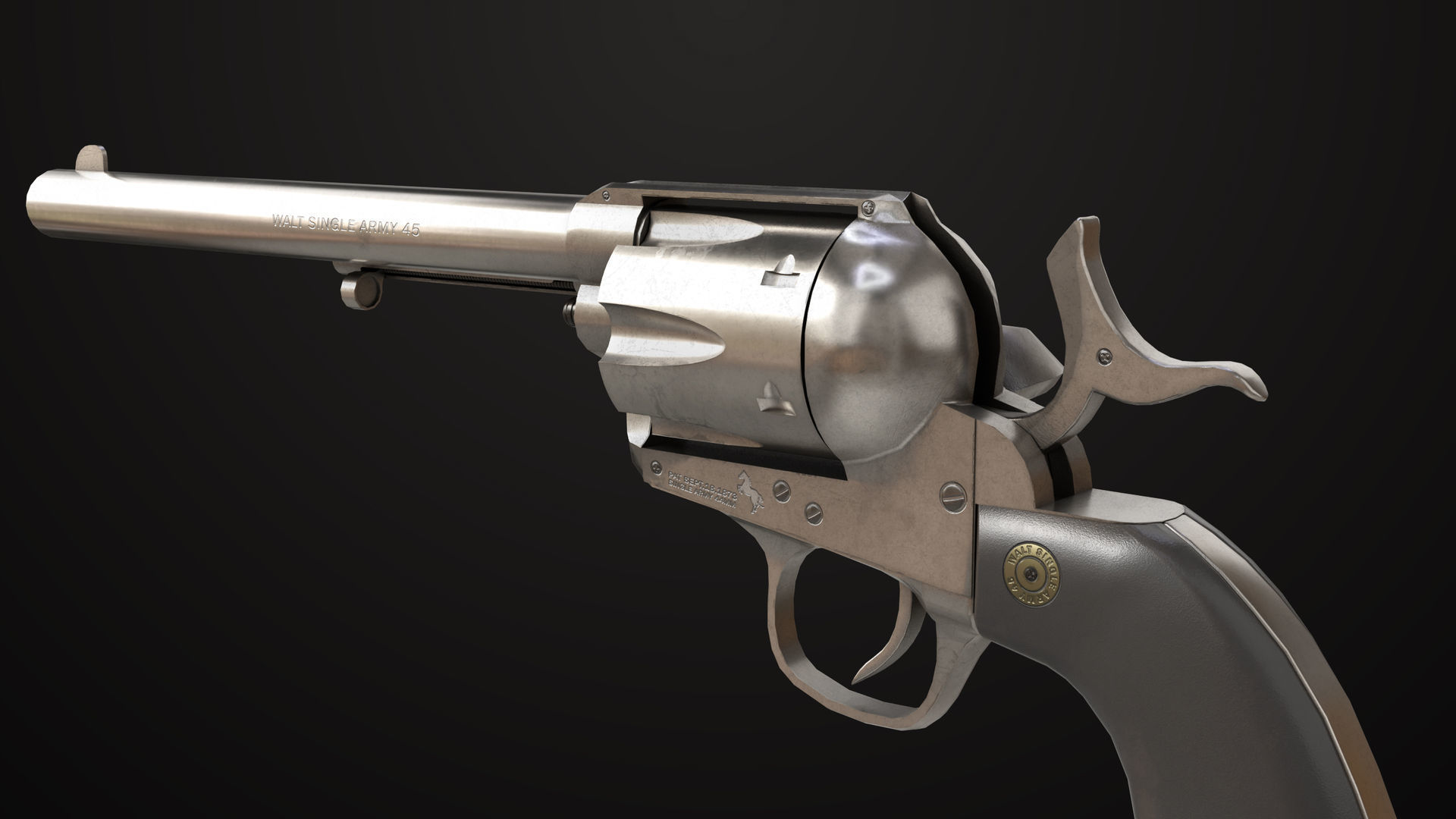 7 Silver Revolvers Collection All PBR Unity UE Textures _7
