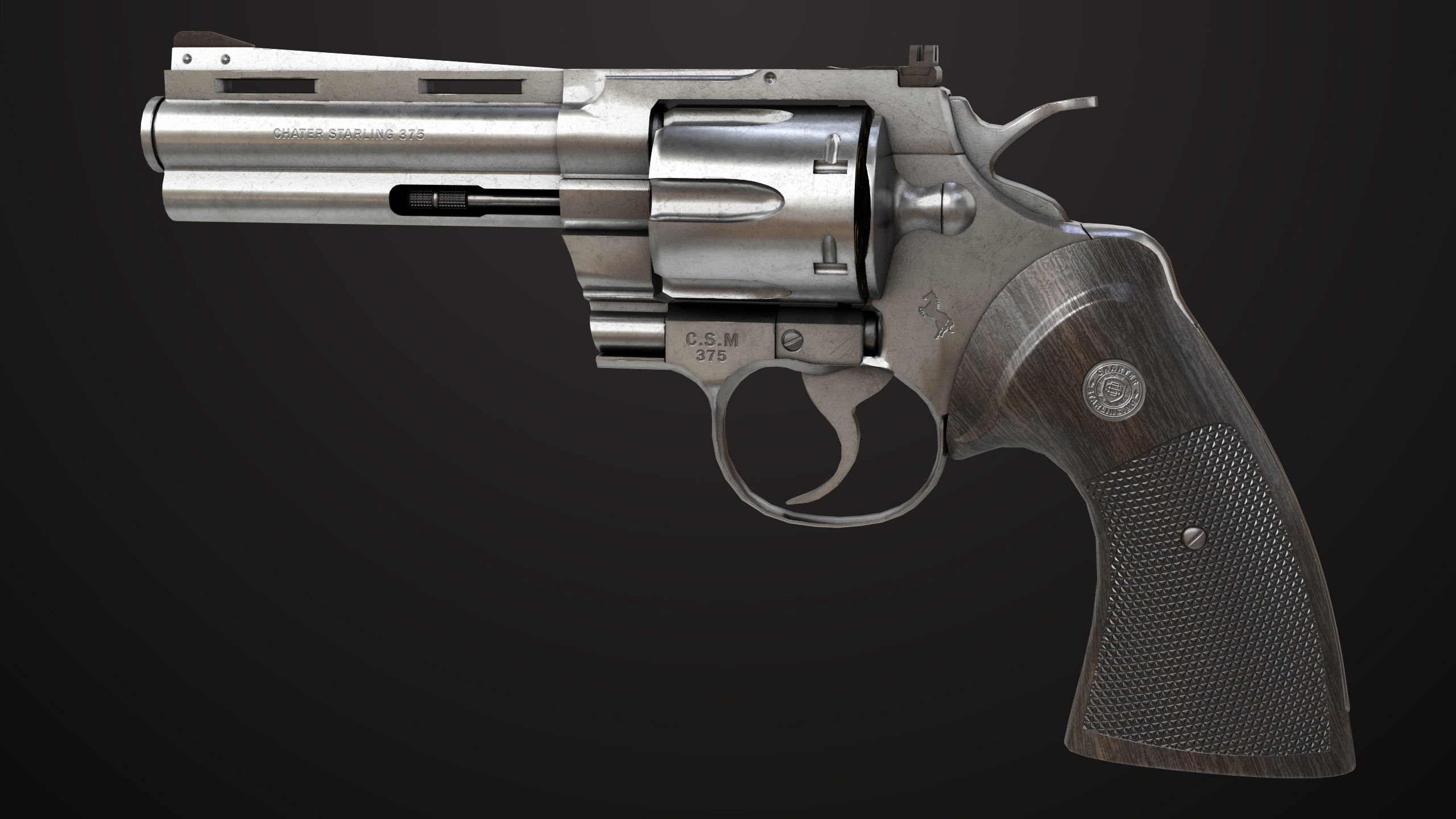 7 Silver Revolvers Collection All PBR Unity UE Textures _25