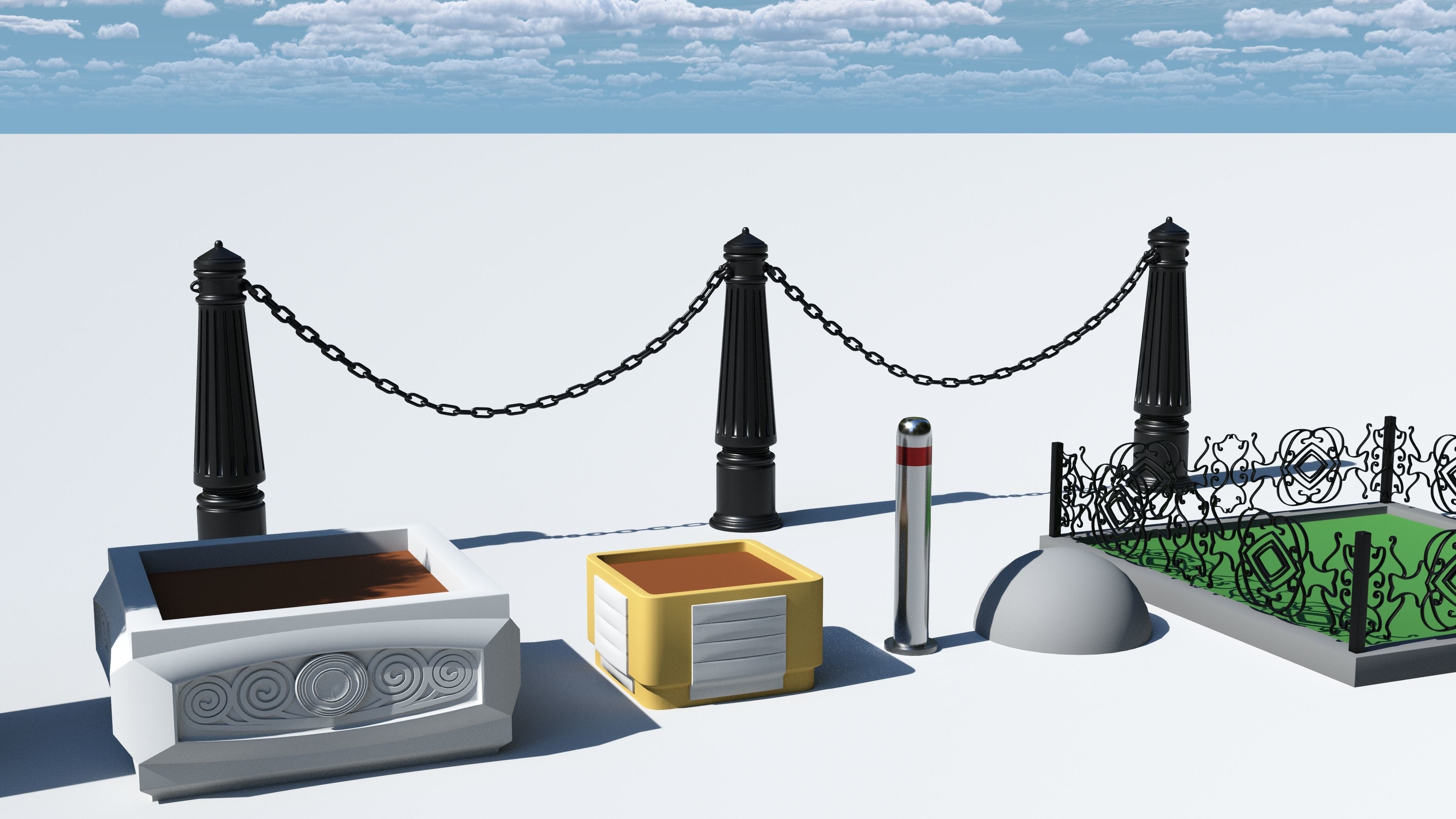 Props street Kyiv Ukraine Free low-poly 3D model_6