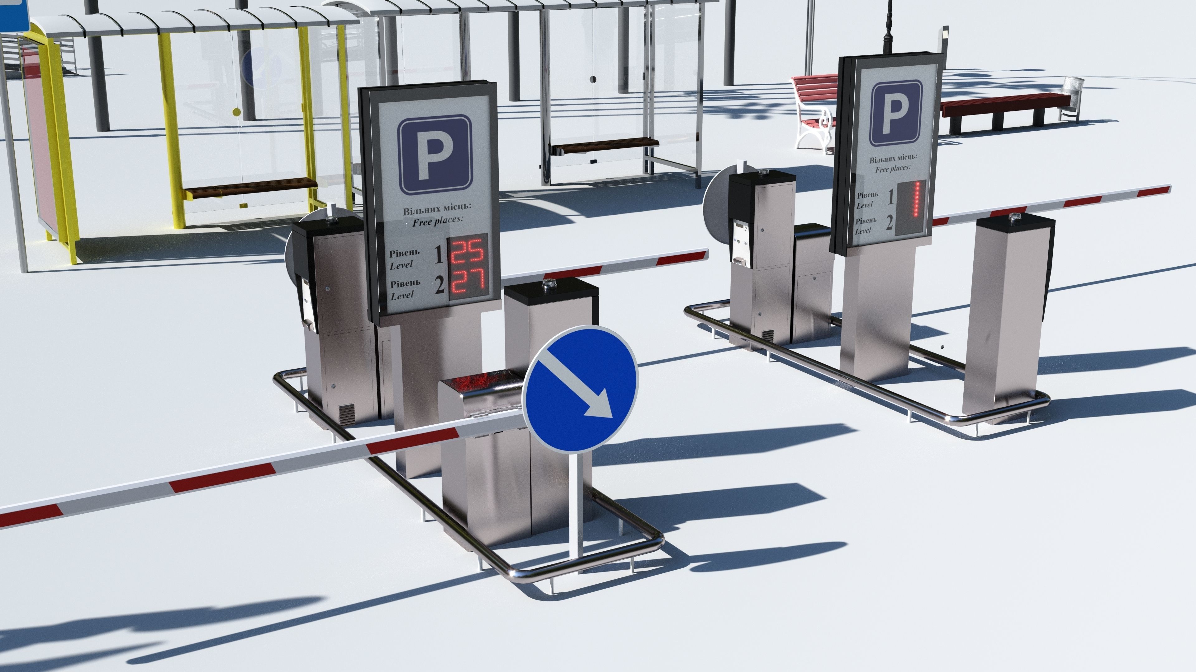 Props street Kyiv Ukraine Free low-poly 3D model_14