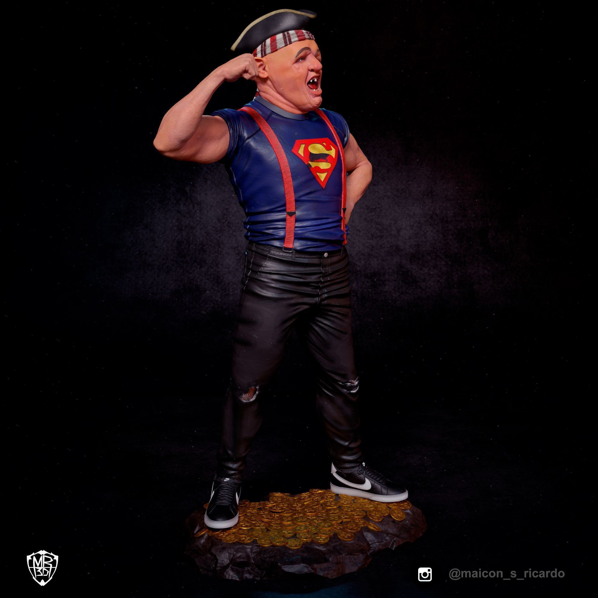 Sloth solo and Sloth and Chunk 3D print model_1