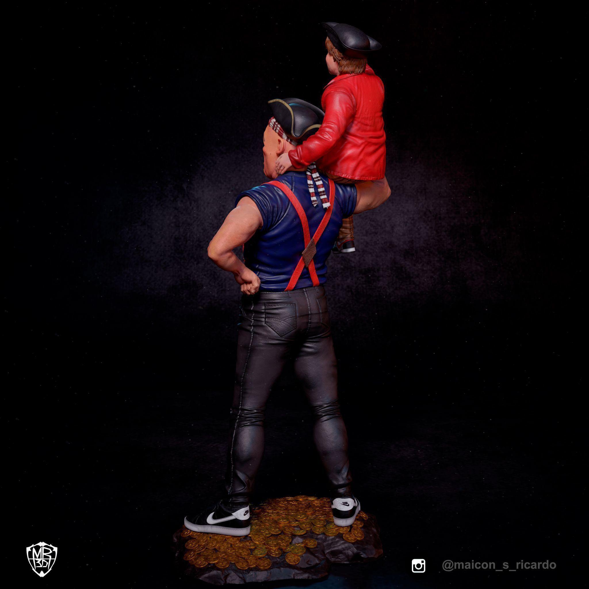 Sloth solo and Sloth and Chunk 3D print model_8