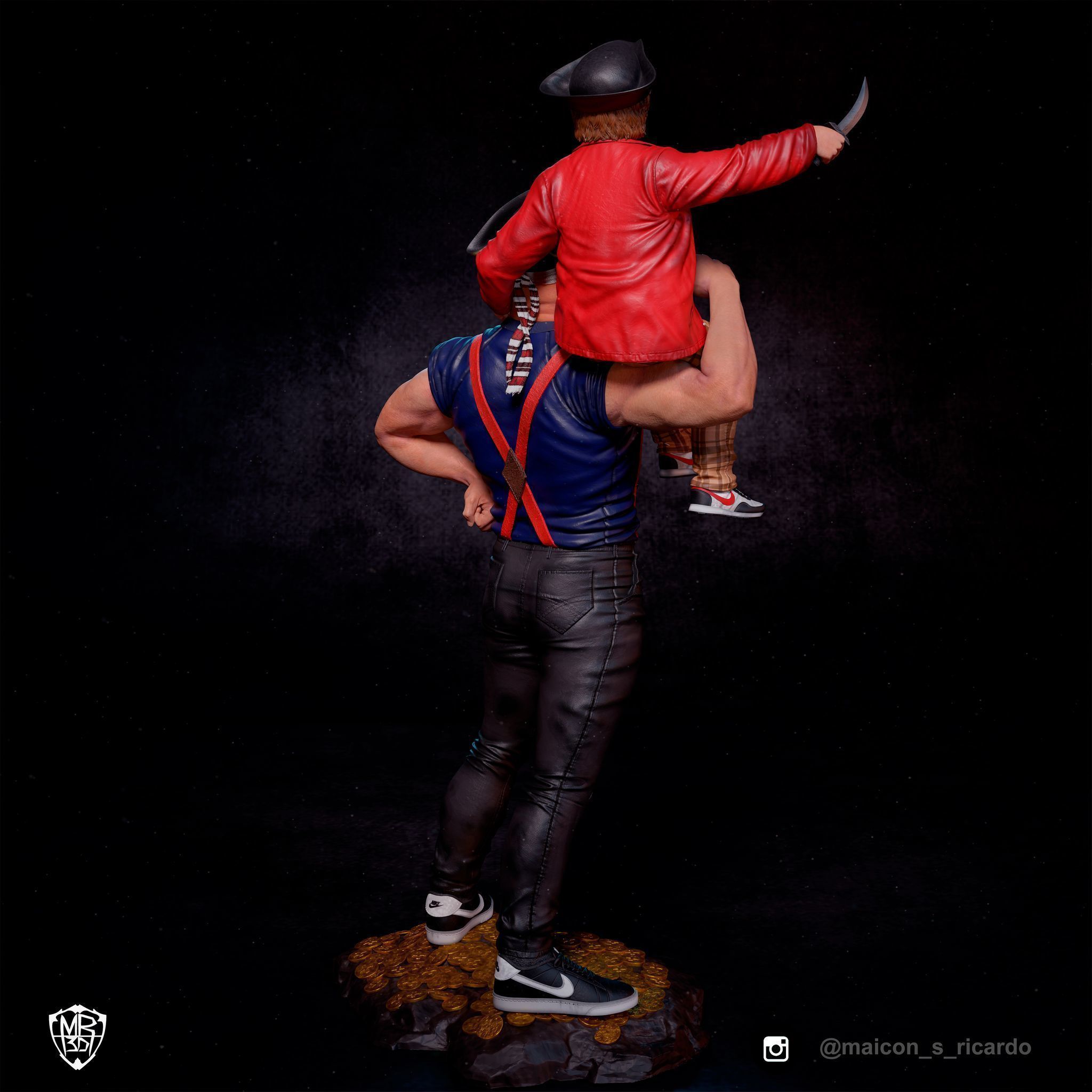 Sloth solo and Sloth and Chunk 3D print model_2