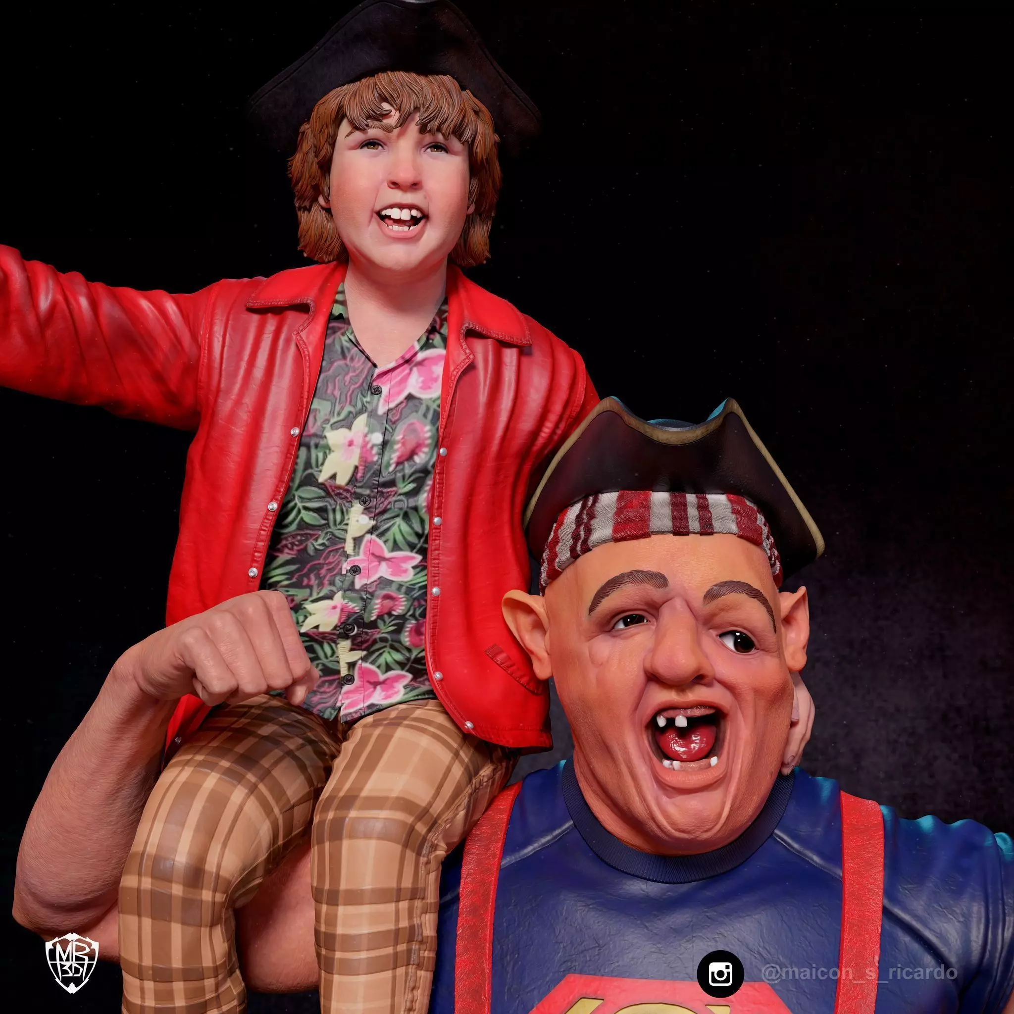 Sloth solo and Sloth and Chunk 3D print model_0