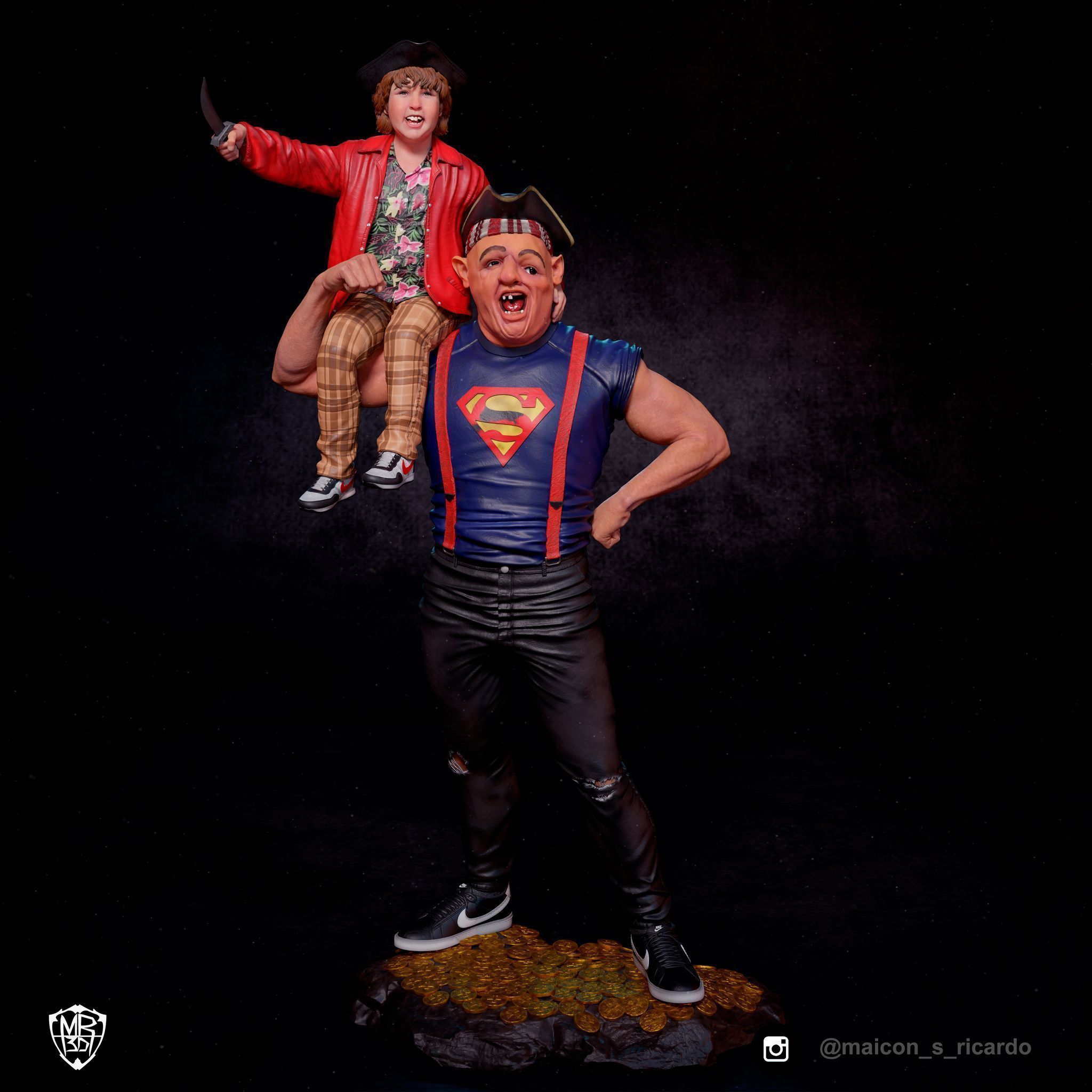 Sloth solo and Sloth and Chunk 3D print model_3