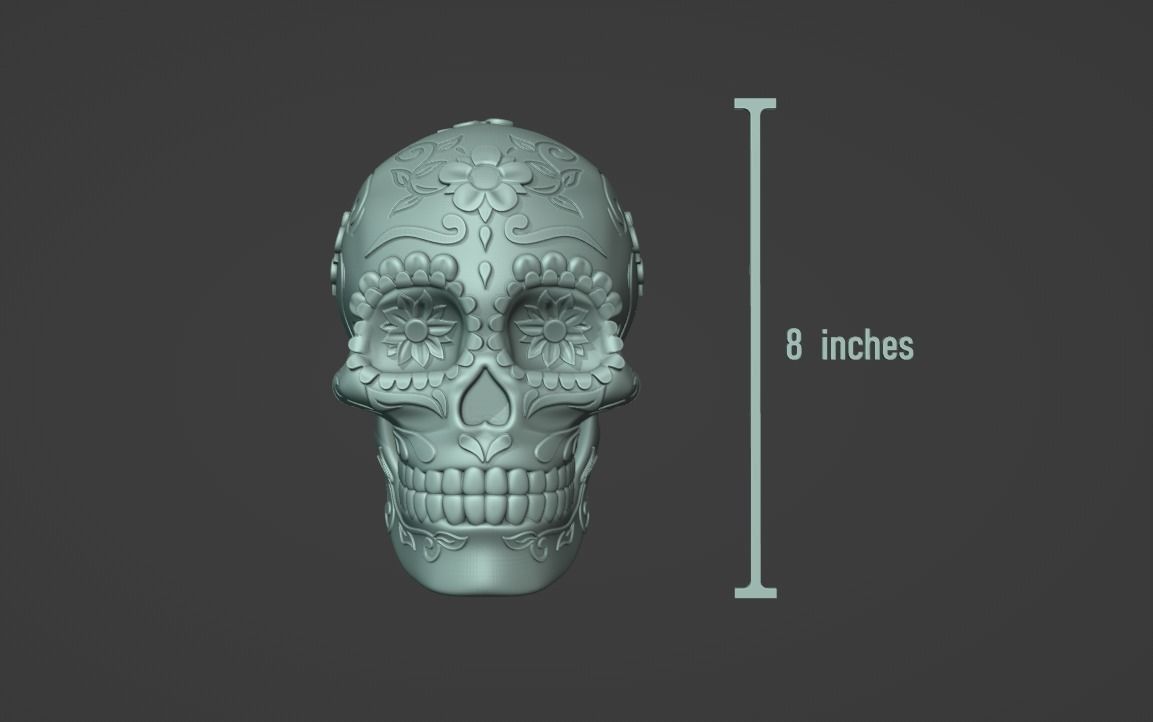 Sugar Skull Wall Decoration 3D print model_1