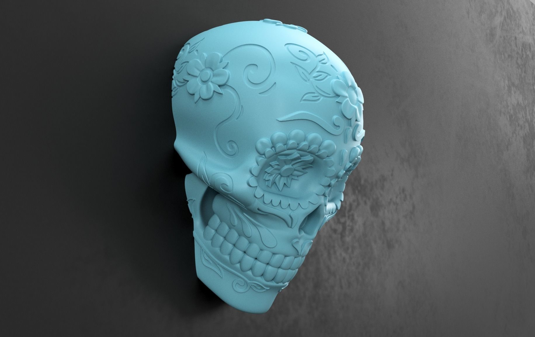 Sugar Skull Wall Decoration 3D print model_7