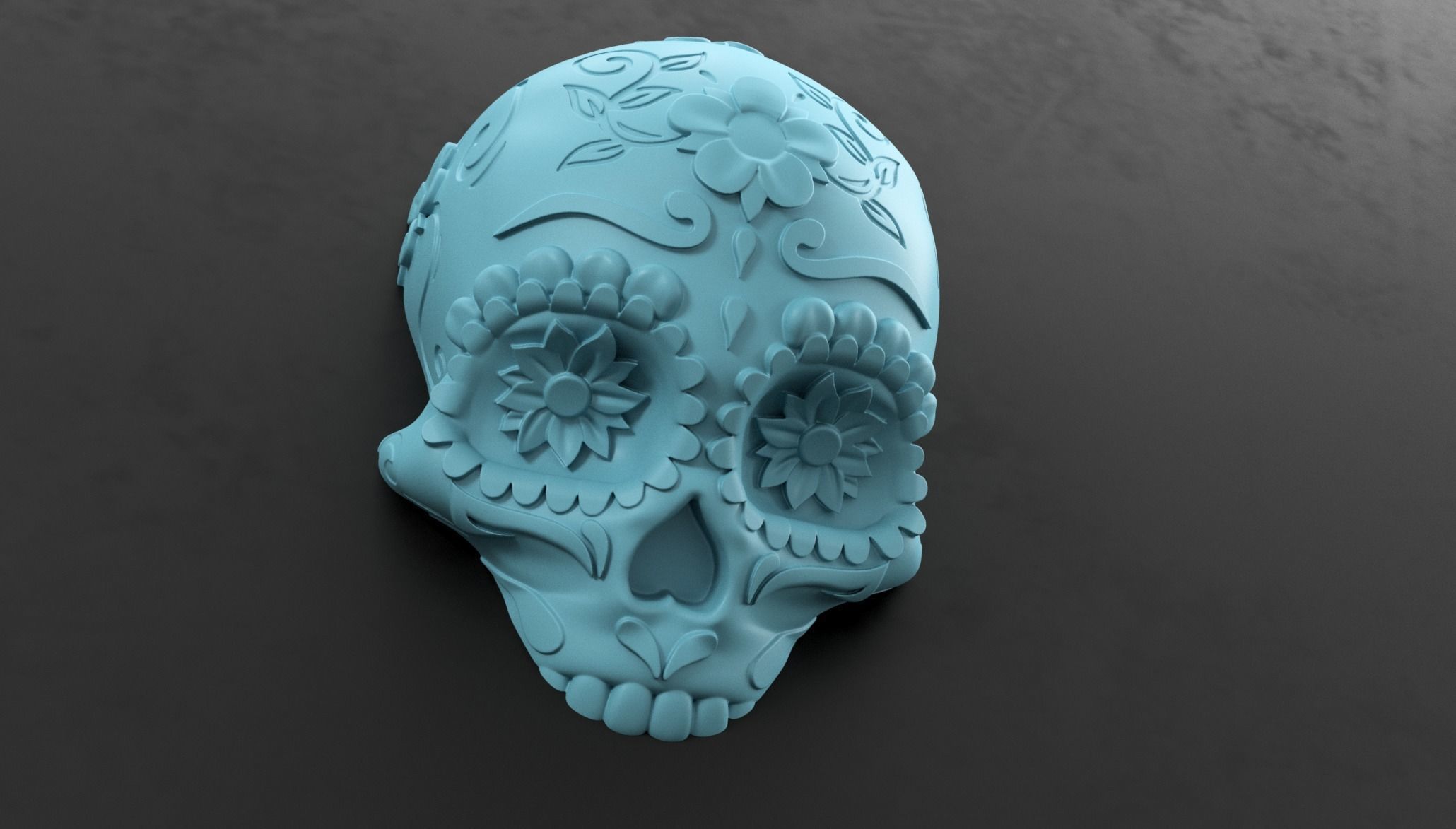 Sugar Skull Wall Decoration 3D print model_5