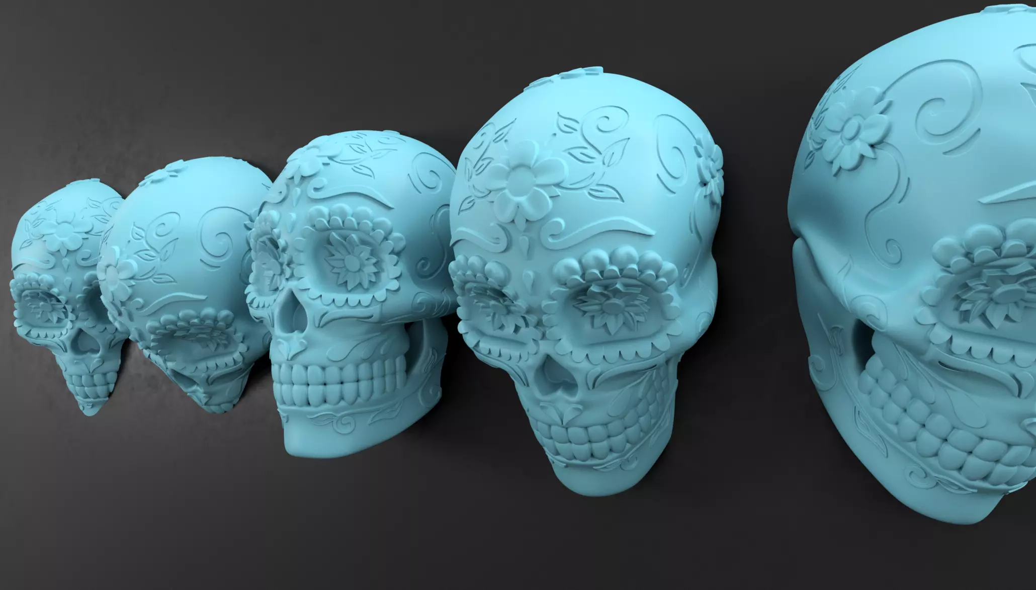 Sugar Skull Wall Decoration 3D print model_0