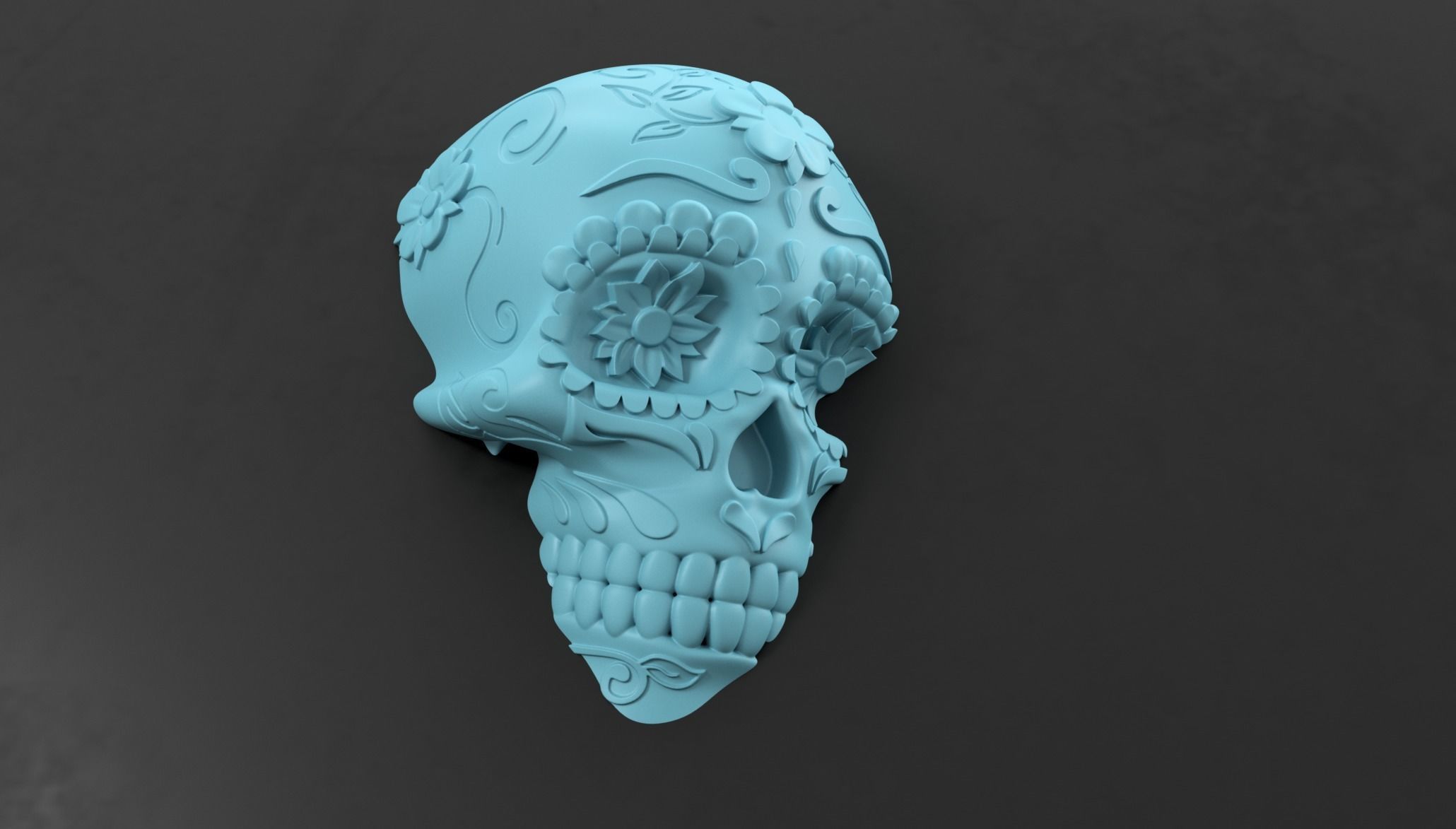 Sugar Skull Wall Decoration 3D print model_9