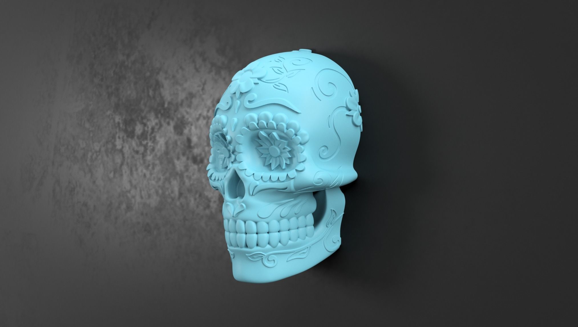 Sugar Skull Wall Decoration 3D print model_3