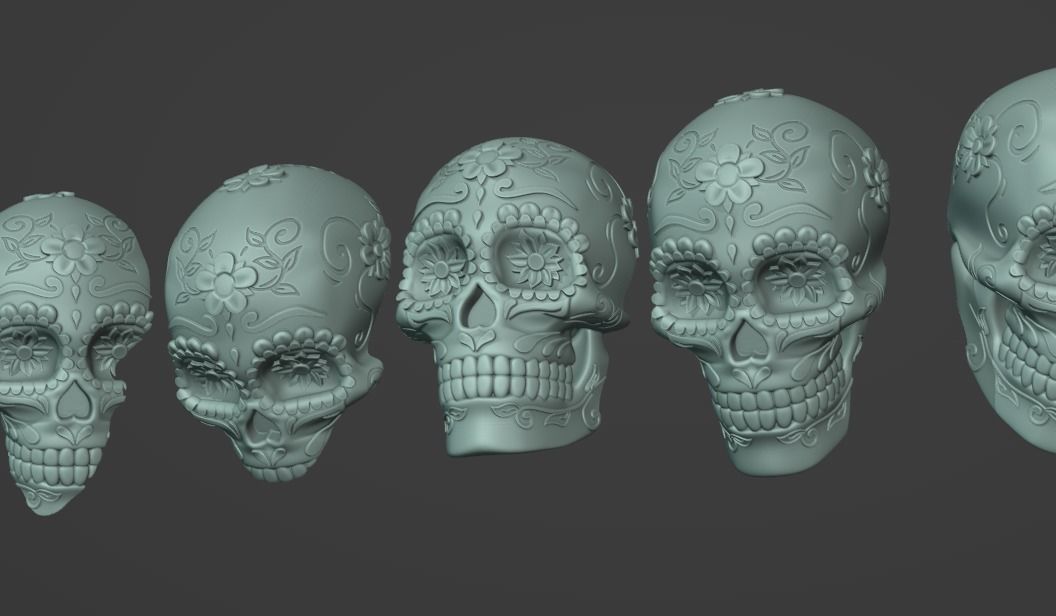 Sugar Skull Wall Decoration 3D print model_6