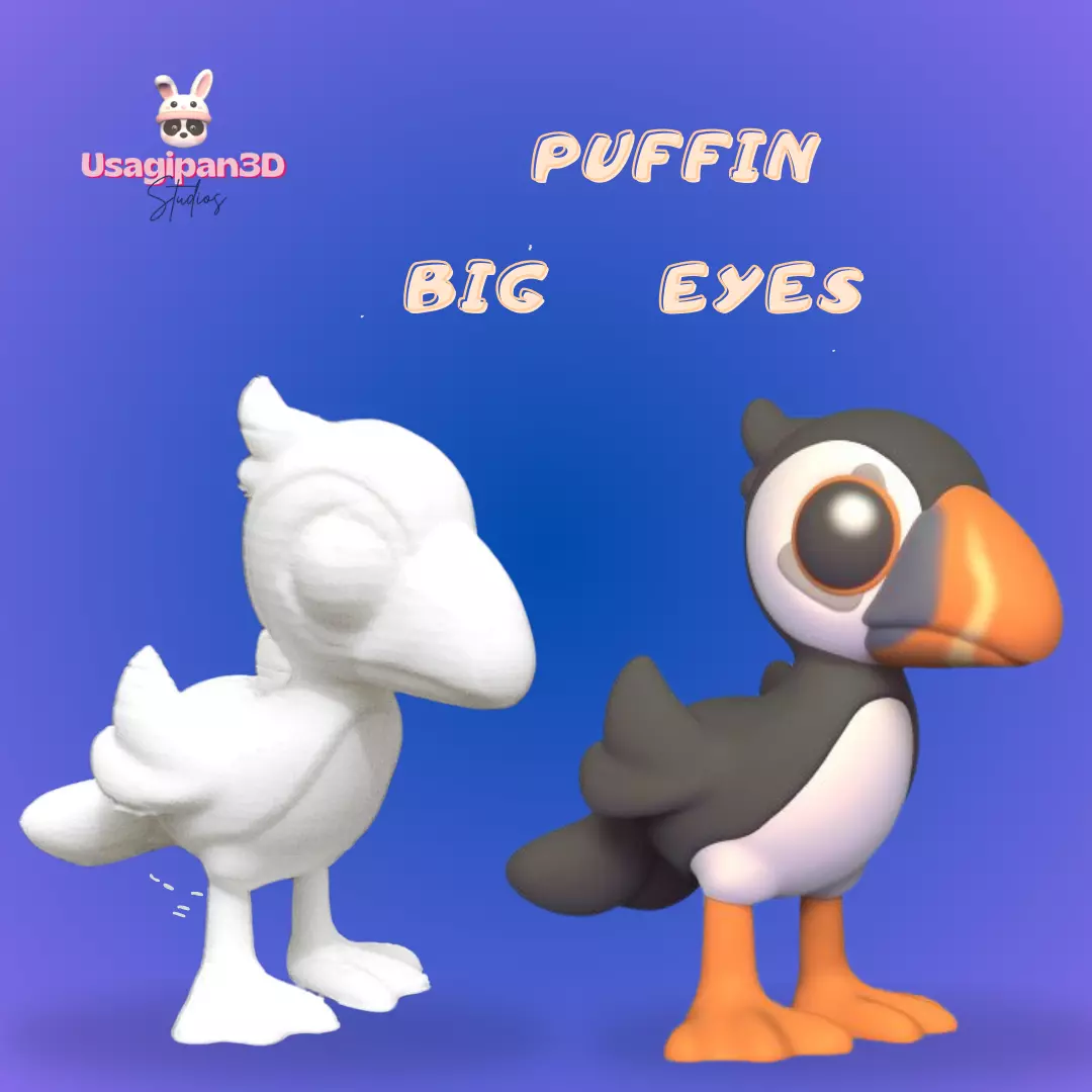 Puffin Big Eyes 3D print model_0