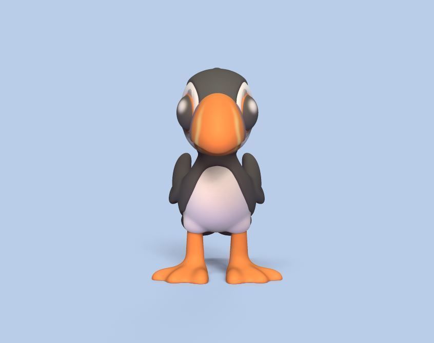 Puffin Big Eyes 3D print model_3