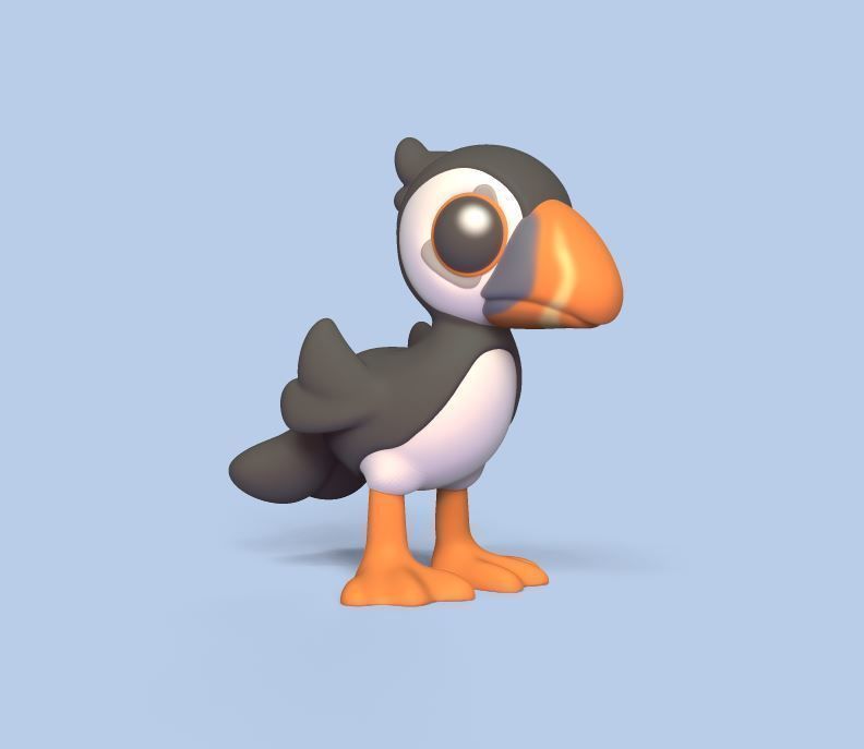 Puffin Big Eyes 3D print model_1