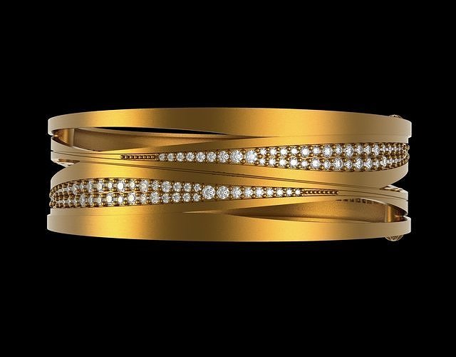 Balgari Rose And Diamond Bracelet 3D model
