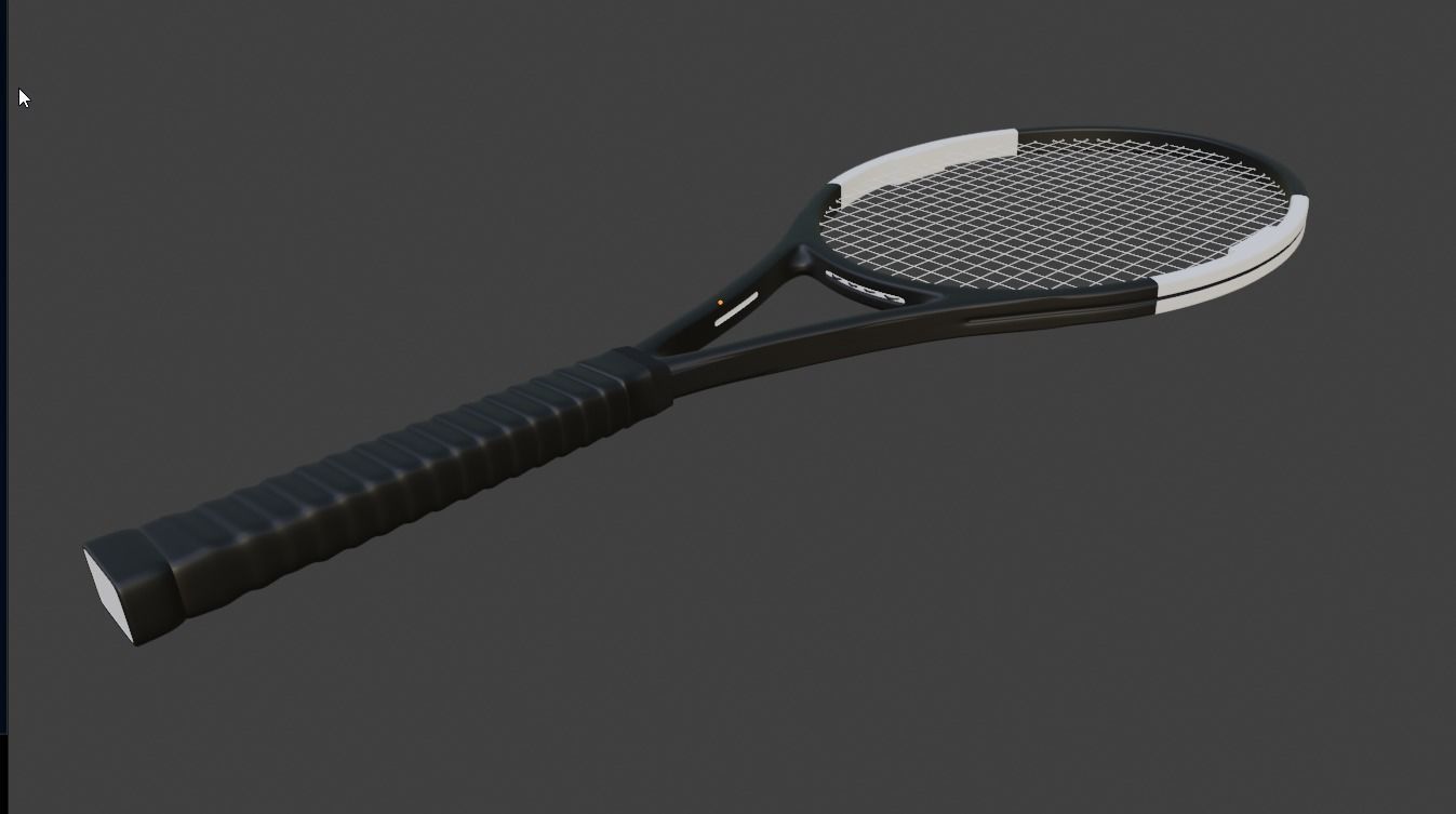 Badminton Racket and Shuttlecock 3D model Low-poly 3D model_6