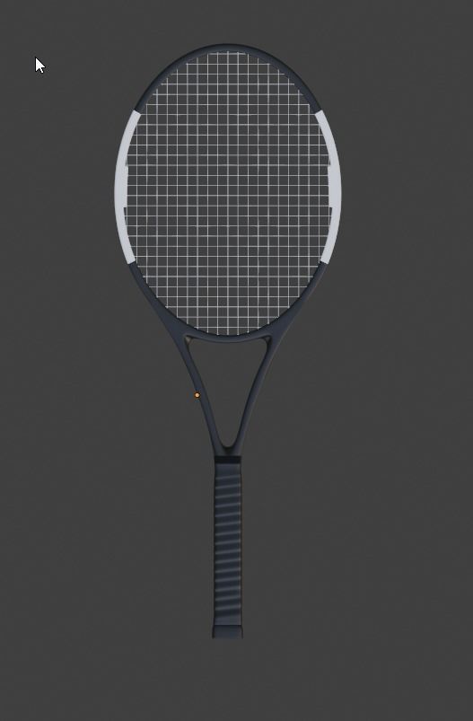 Badminton Racket and Shuttlecock 3D model Low-poly 3D model_5