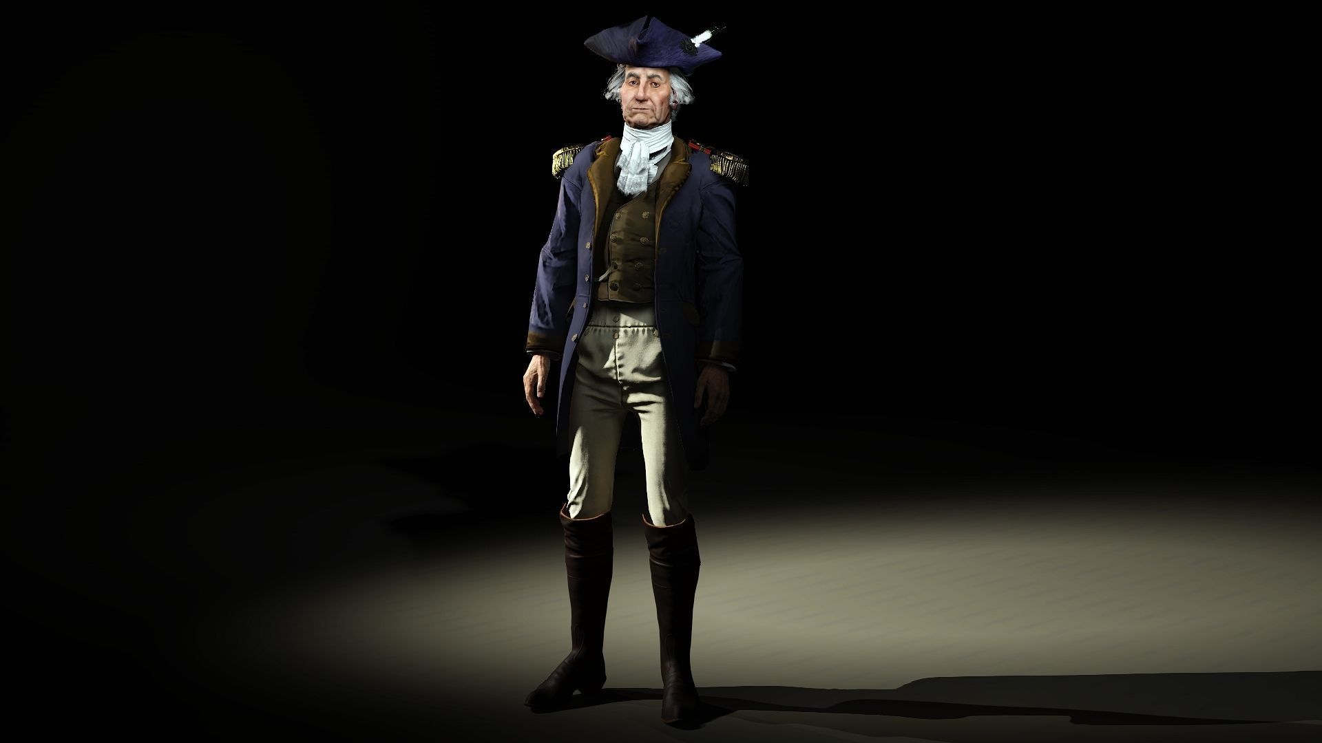 George Washington  character full Rigged and Animated 3D model_8