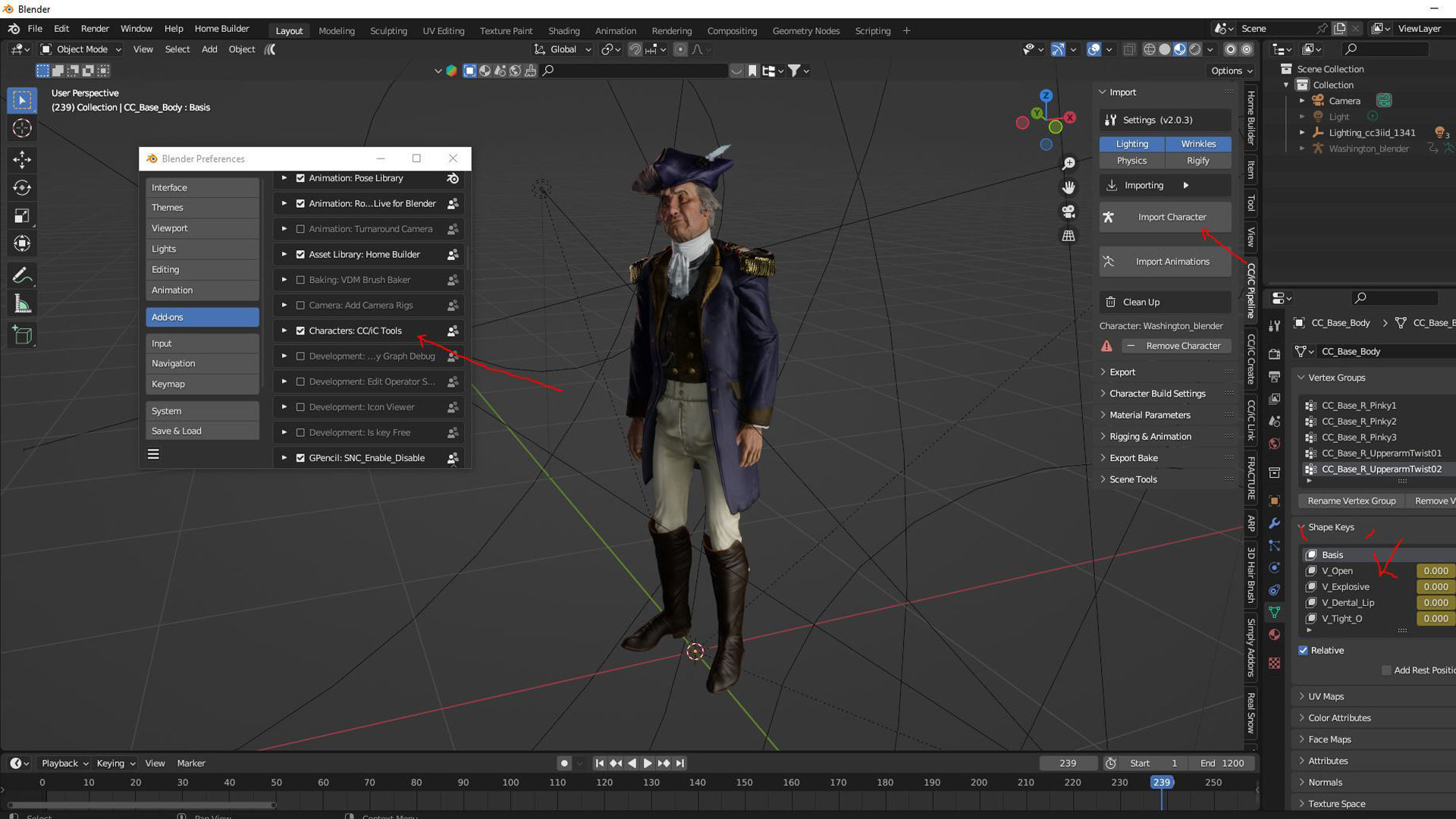 George Washington  character full Rigged and Animated 3D model_3