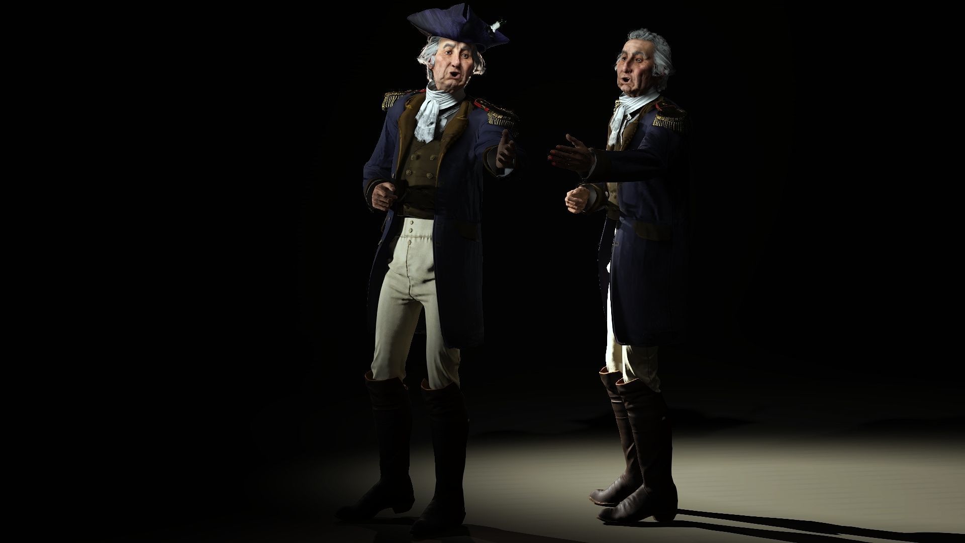 George Washington  character full Rigged and Animated 3D model_4