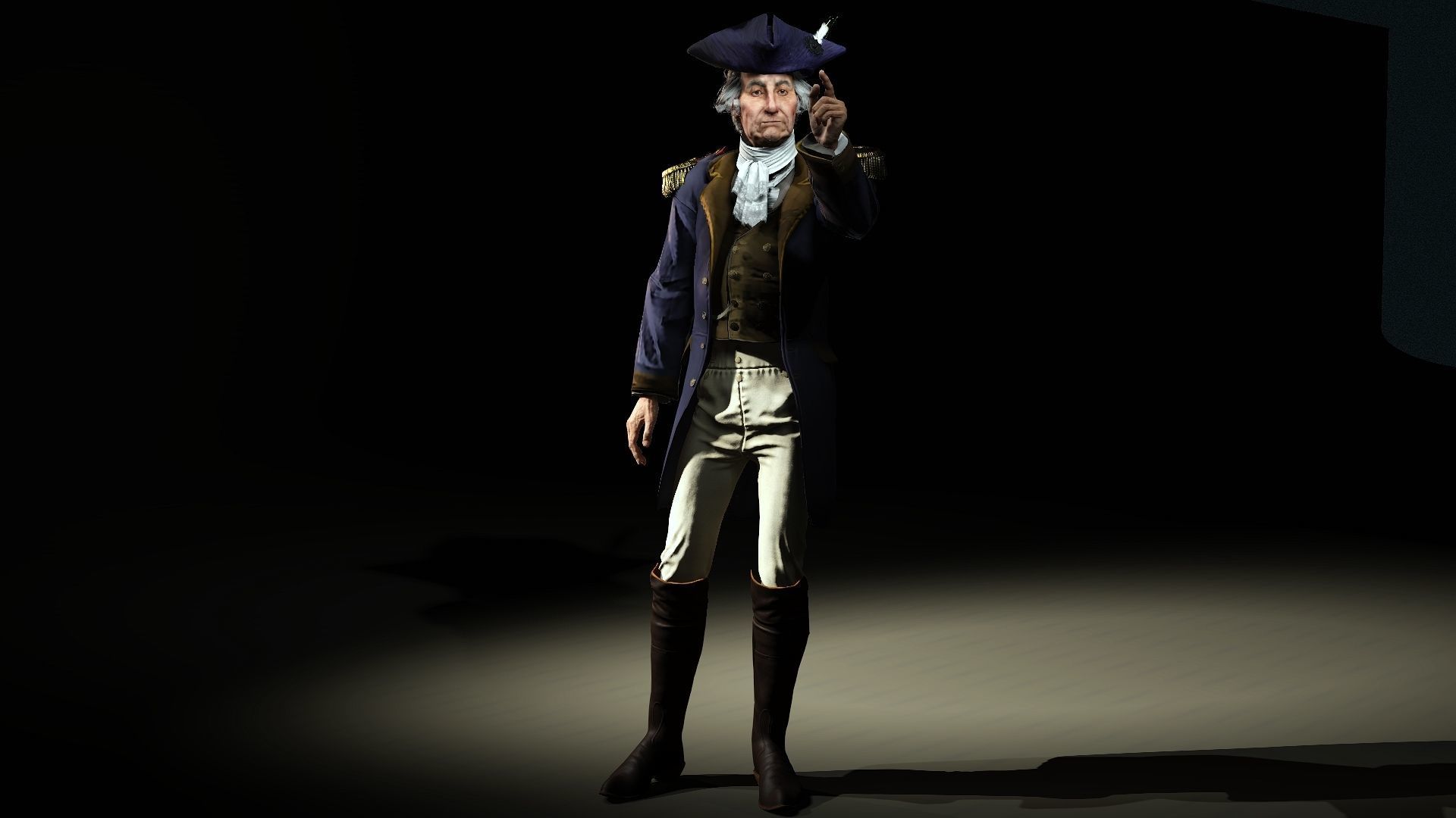 George Washington  character full Rigged and Animated 3D model_6