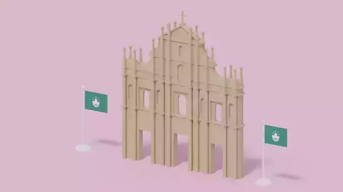 Ruins of Saint Paul Macau 3D model