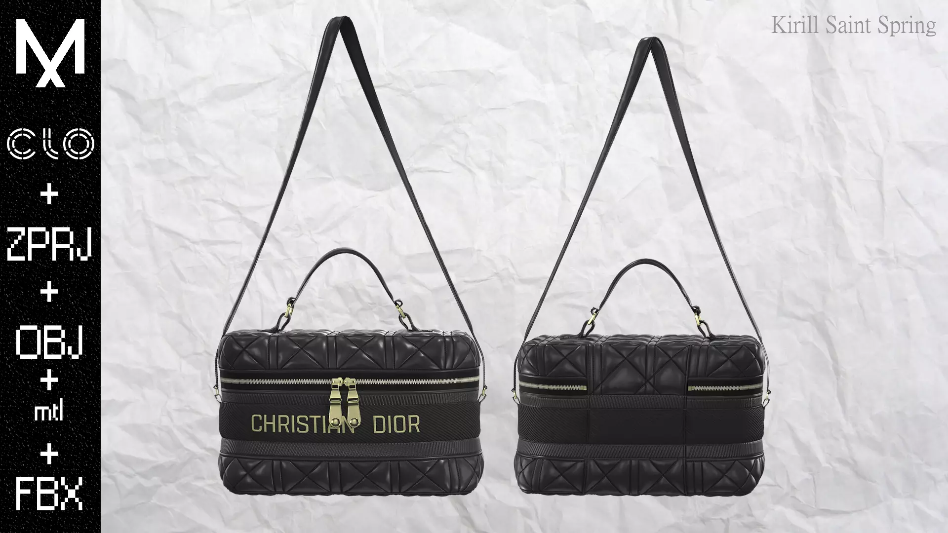 Christian Dior BAG Marvelous designer Clo3d OBJ mtl FBX ZPRJ 3D model