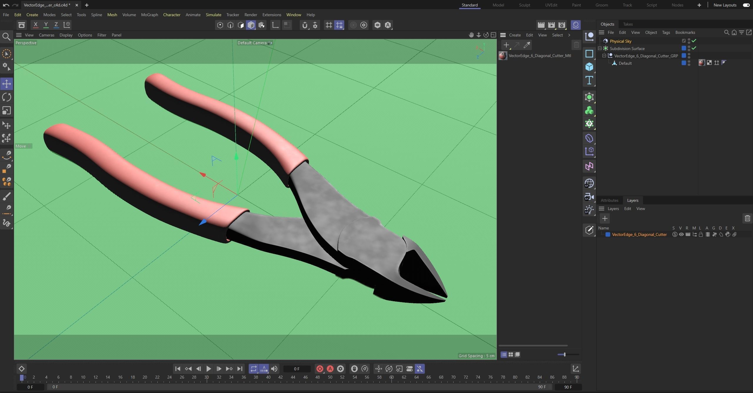 Vector Edge 6 Diagonal Cutter Low-poly 3D model_31