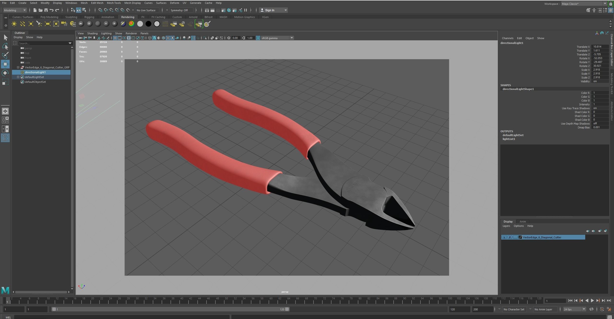 Vector Edge 6 Diagonal Cutter Low-poly 3D model_29