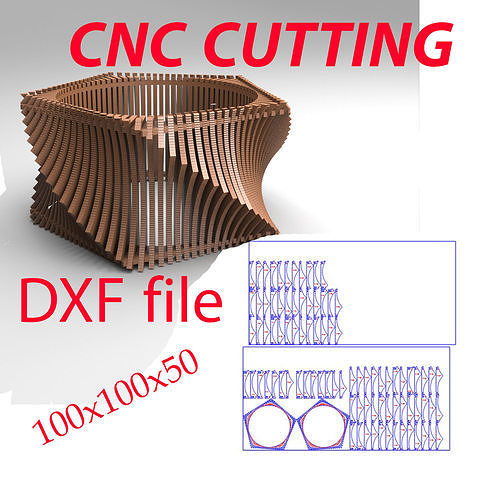 table parametric 2 with the dxf file  CNC CUTTING  Low-poly 3D model
