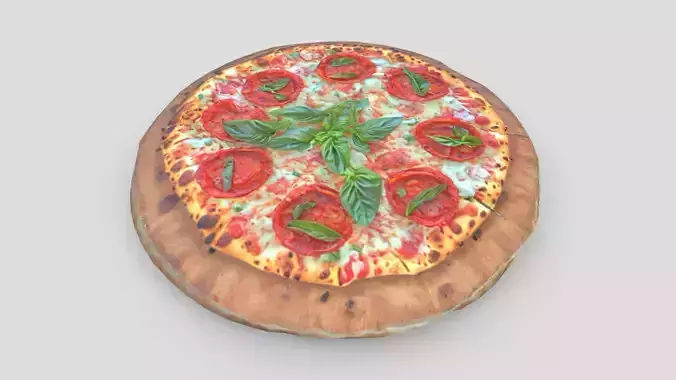 Pizza Margherita Low-poly 3D model