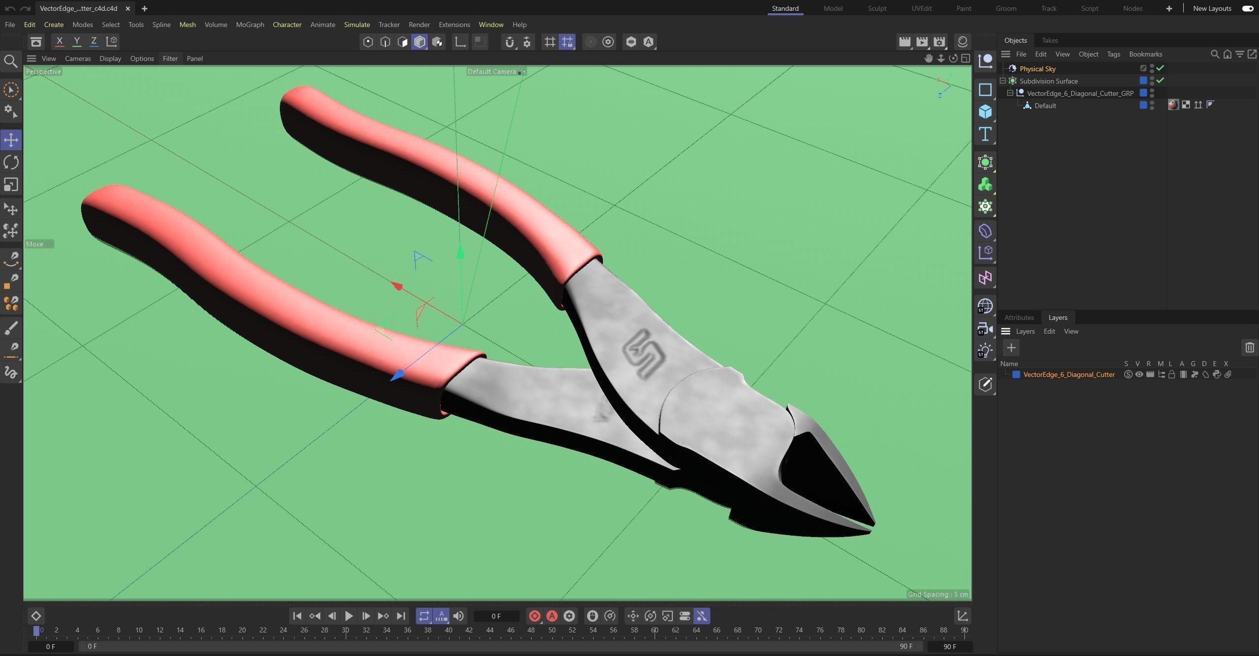 SO Vector Edge 6 Diagonal Cutter Low-poly 3D model_31