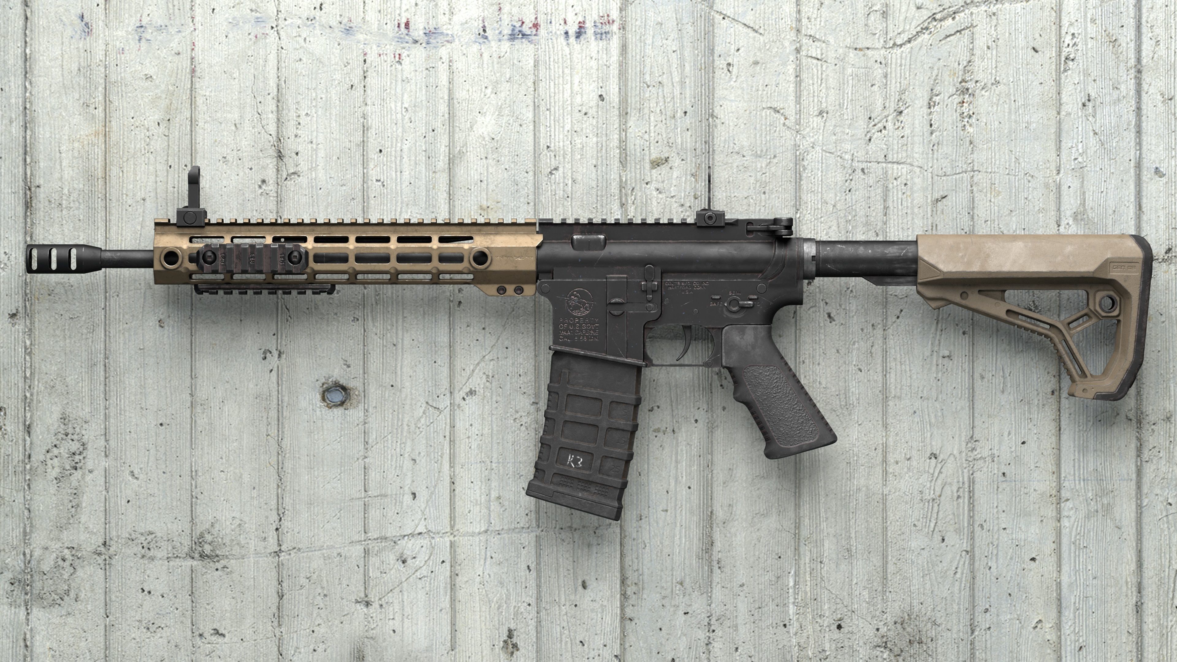 AR15 - Assault Rifle Game Ready Low-poly 3D model_4