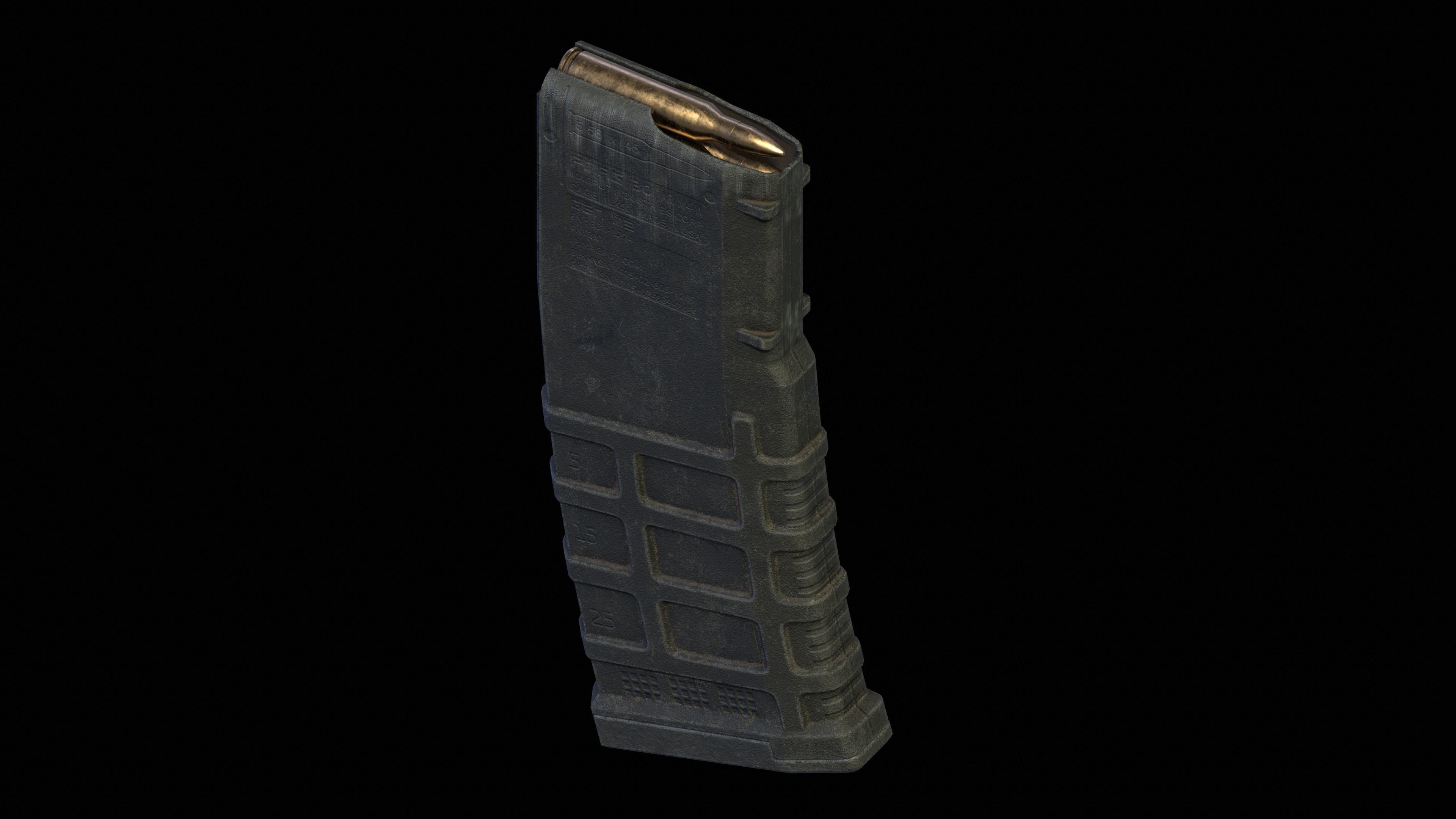 AR15 - Assault Rifle Game Ready Low-poly 3D model_22