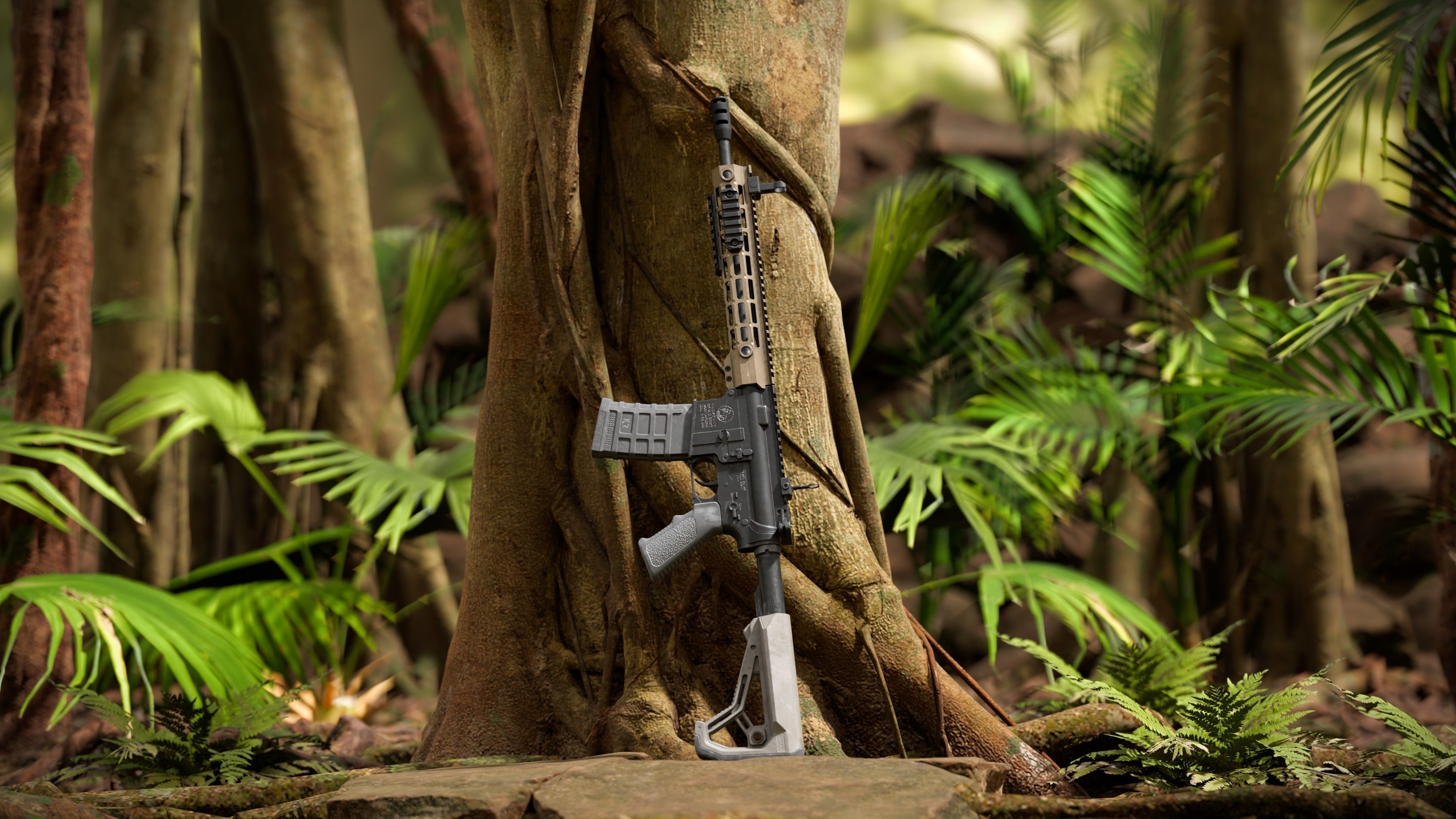 AR15 - Assault Rifle Game Ready Low-poly 3D model_5