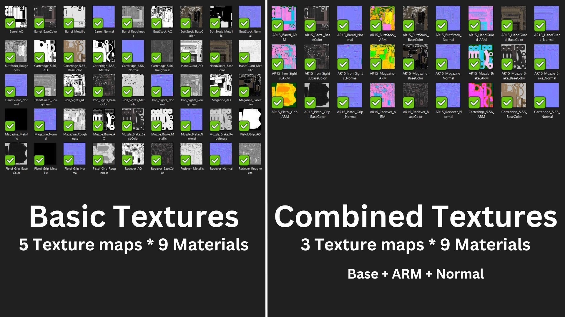 AR15 - Assault Rifle Game Ready Low-poly 3D model_31