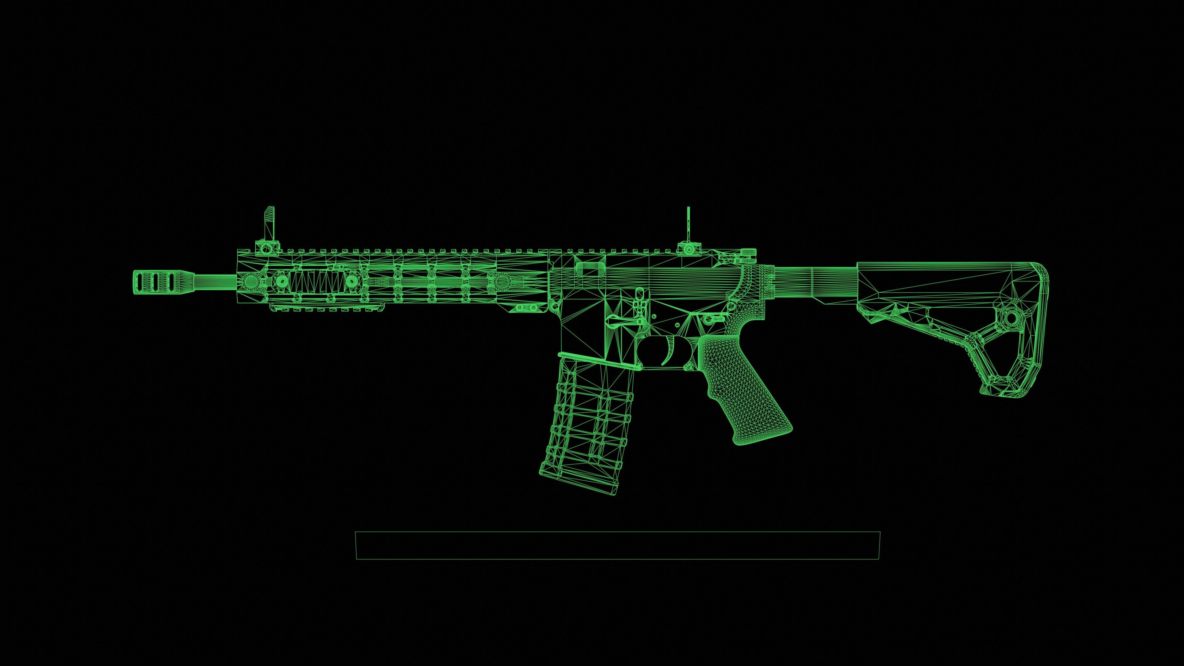AR15 - Assault Rifle Game Ready Low-poly 3D model_23