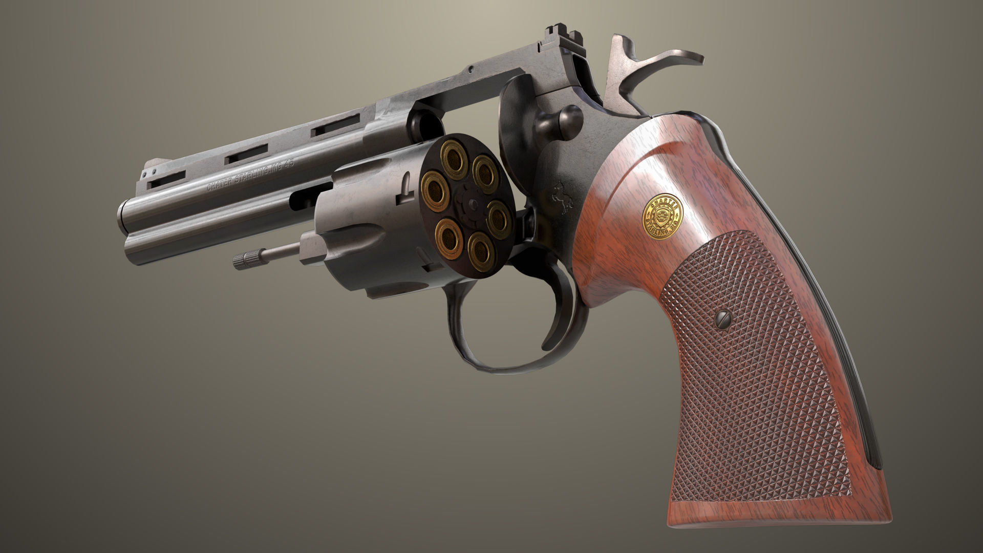 7 Black Revolvers Collection All PBR Unity UE Textures Included _2