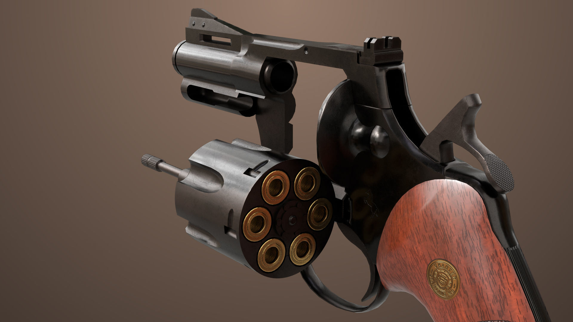 7 Black Revolvers Collection All PBR Unity UE Textures Included _26
