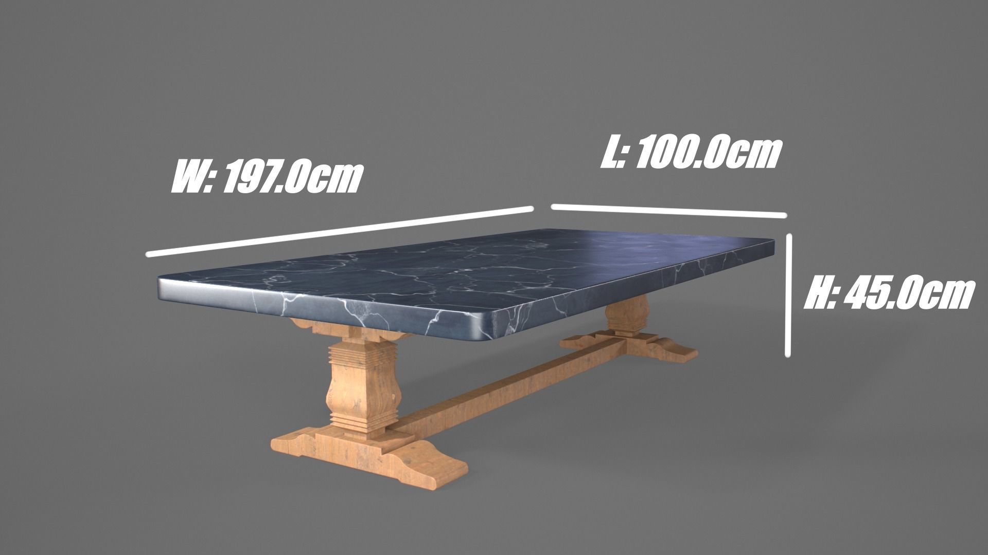 Georgian Architectural Marble Table Low-poly 3D model_4