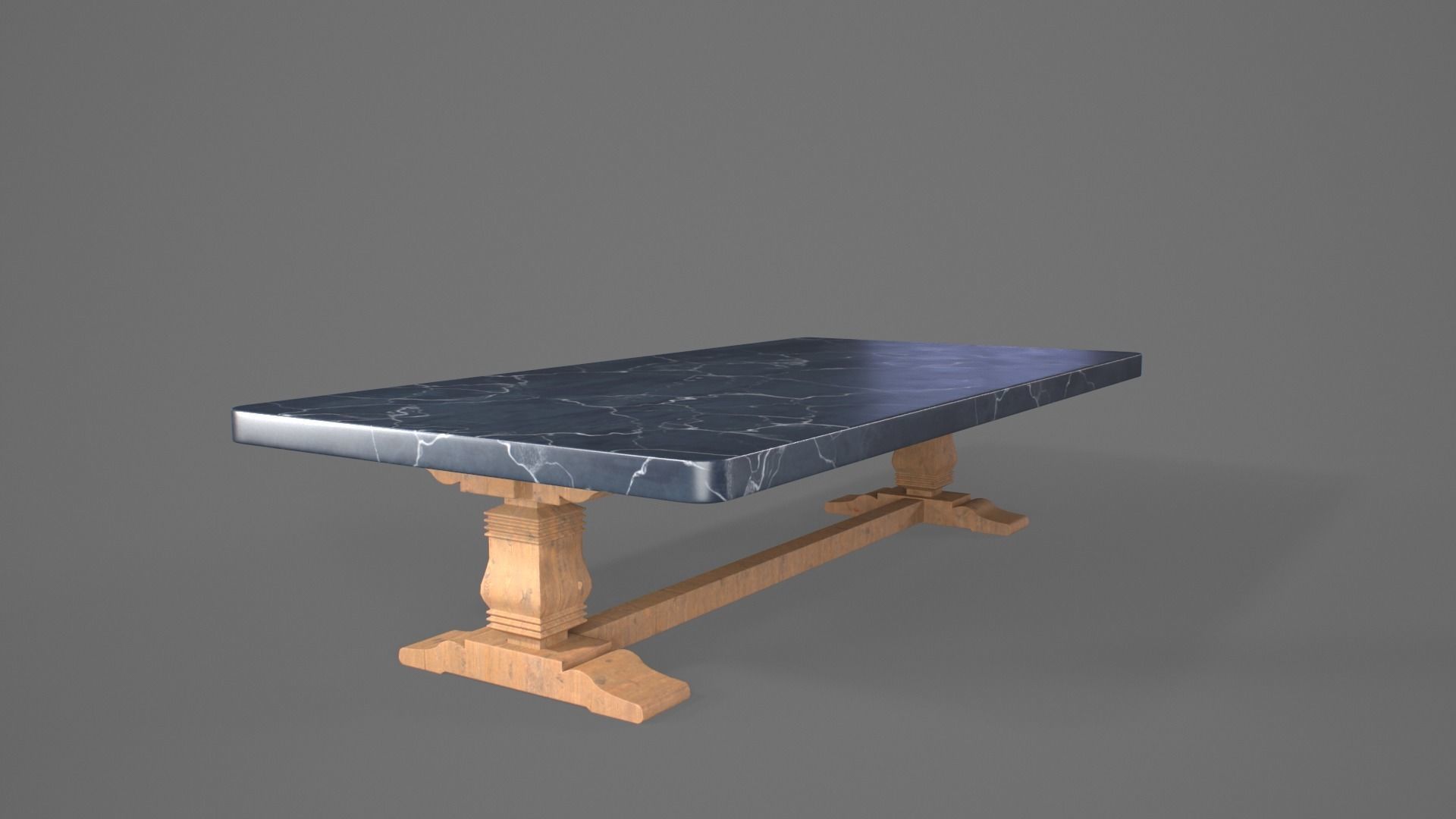 Georgian Architectural Marble Table Low-poly 3D model_2